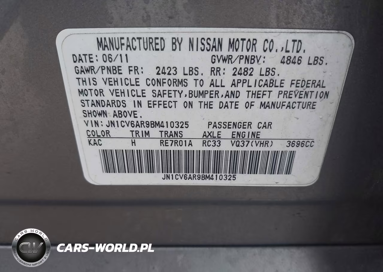 2011 Infiniti G37X VIN:JN1CV6AR9BM410325 - 9