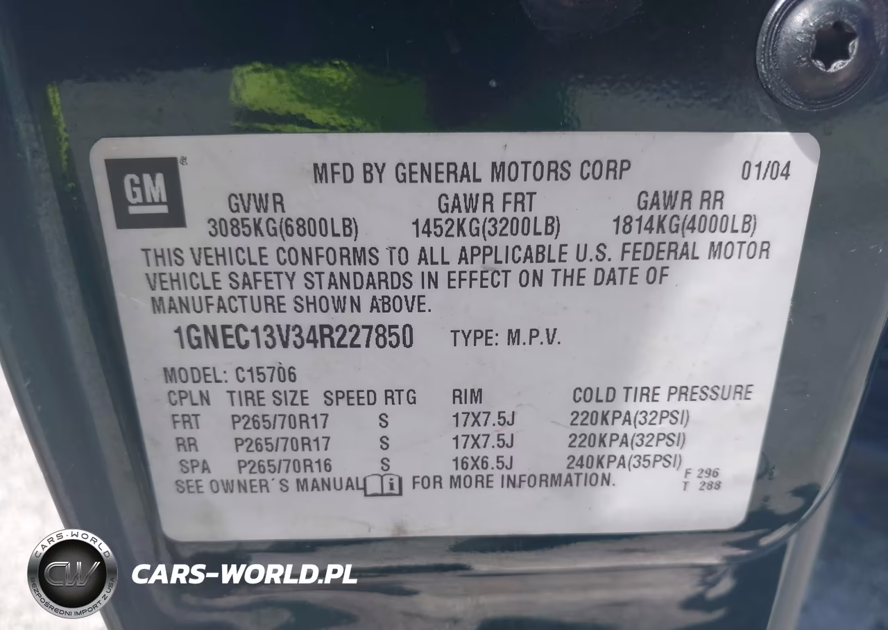 2004 Chevrolet Tahoe Ls VIN:1GNEC13V34R227850 - 9