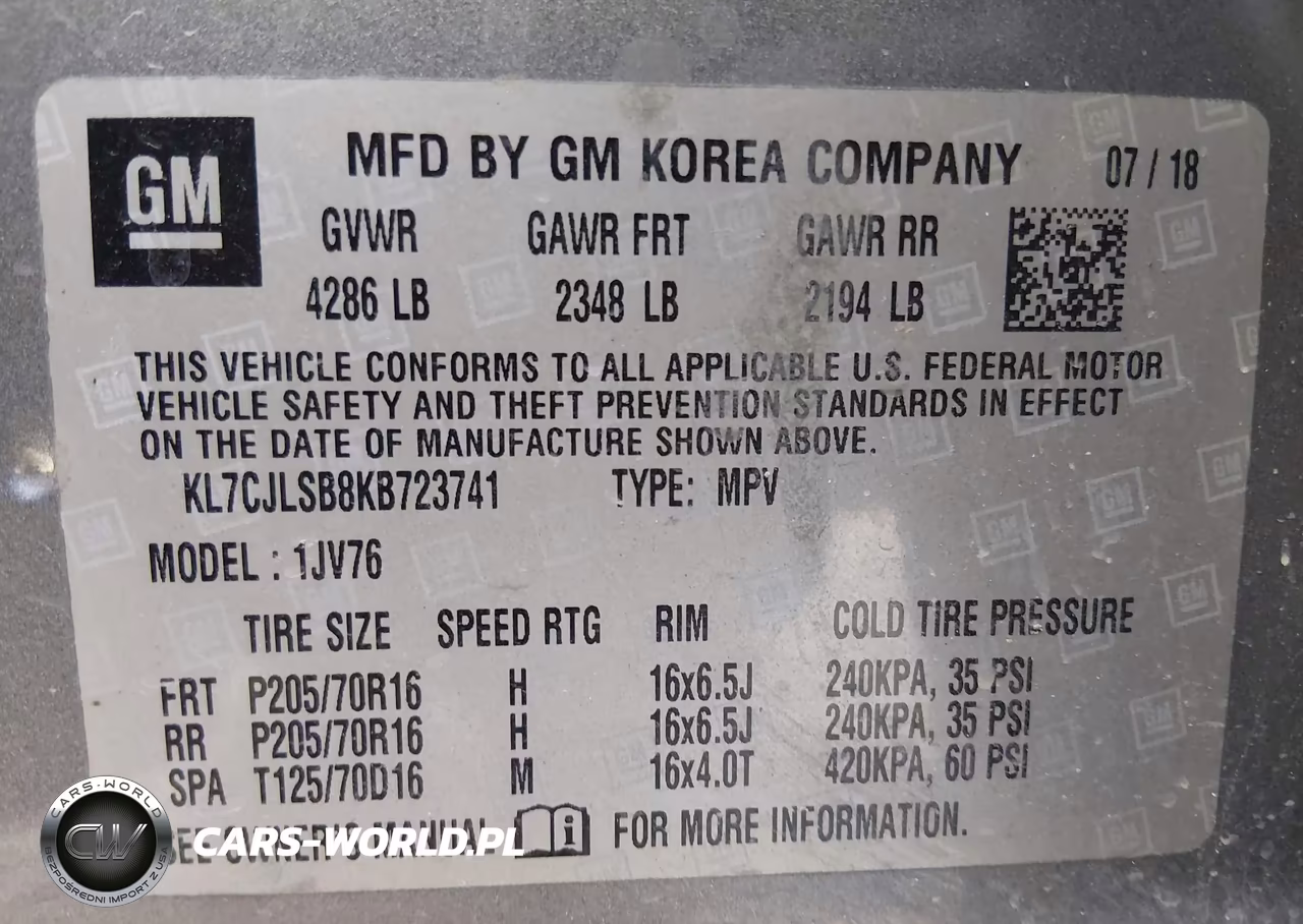 2019 Chevrolet Trax Lt VIN:KL7CJLSB8KB723741 - 9