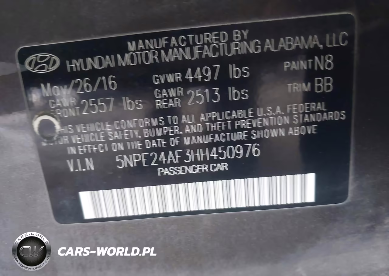 2017 Hyundai Sonata Se VIN:5NPE24AF3HH450976 - 9