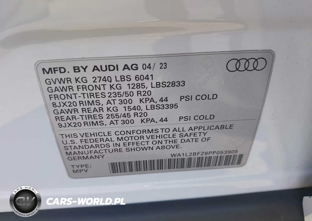 2023 Audi Q4 E-Tron Premium Plus 50 Quattro VIN:WA1L2BFZ6PP053905 - 9
