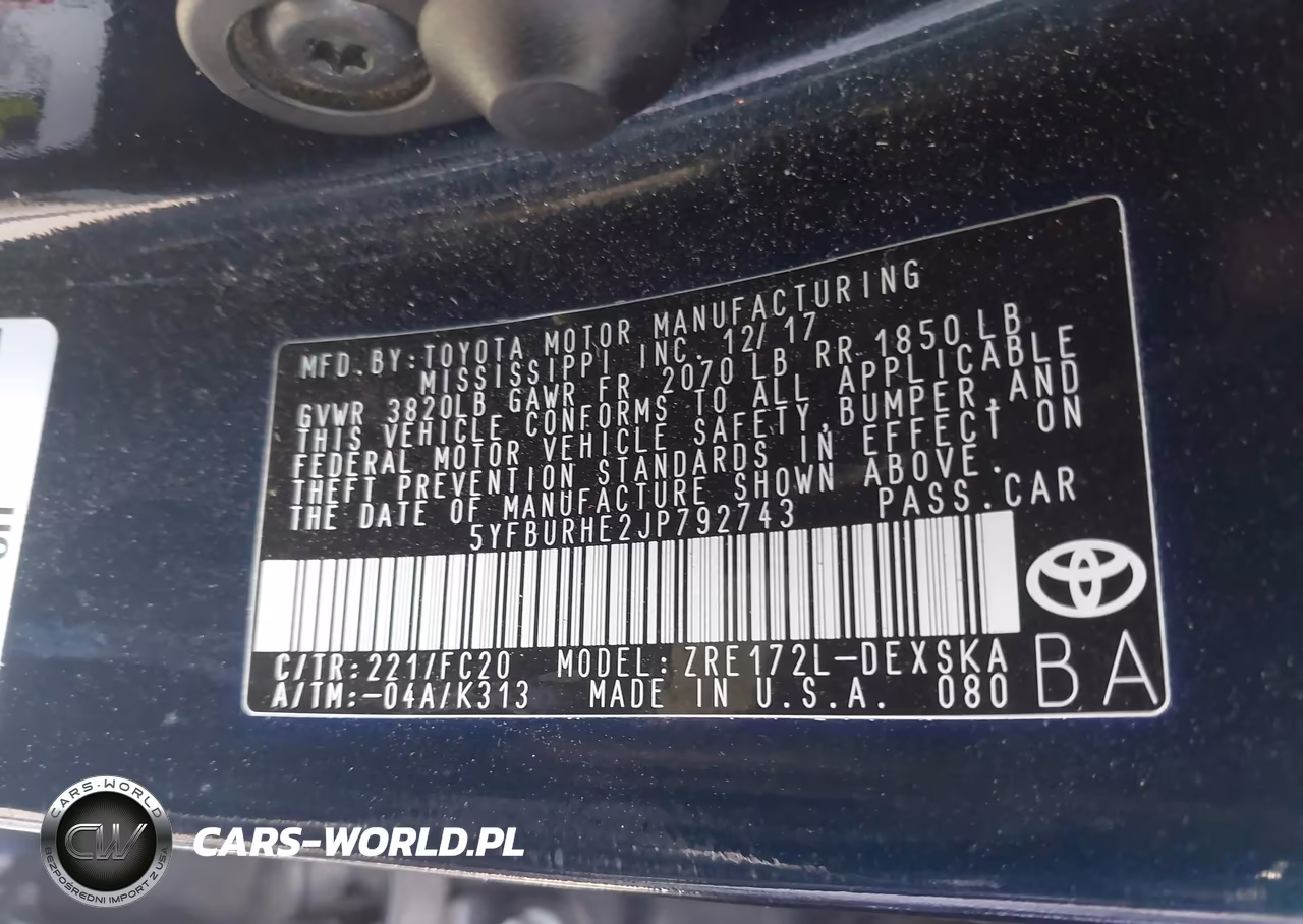 2018 Toyota Corolla Se VIN:5YFBURHE2JP792743 - 9