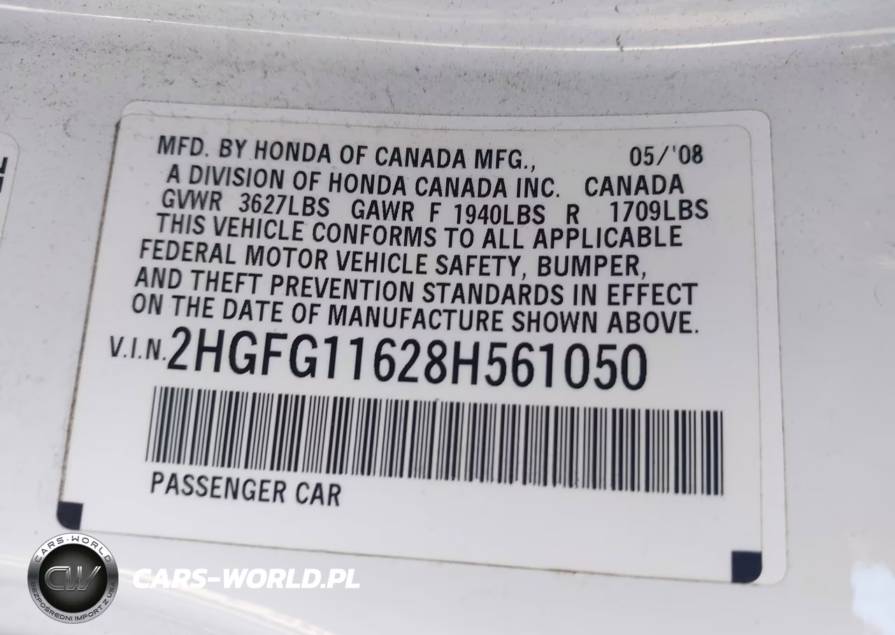 2008 Honda Civic Lx VIN:2HGFG11628H561050 - 9