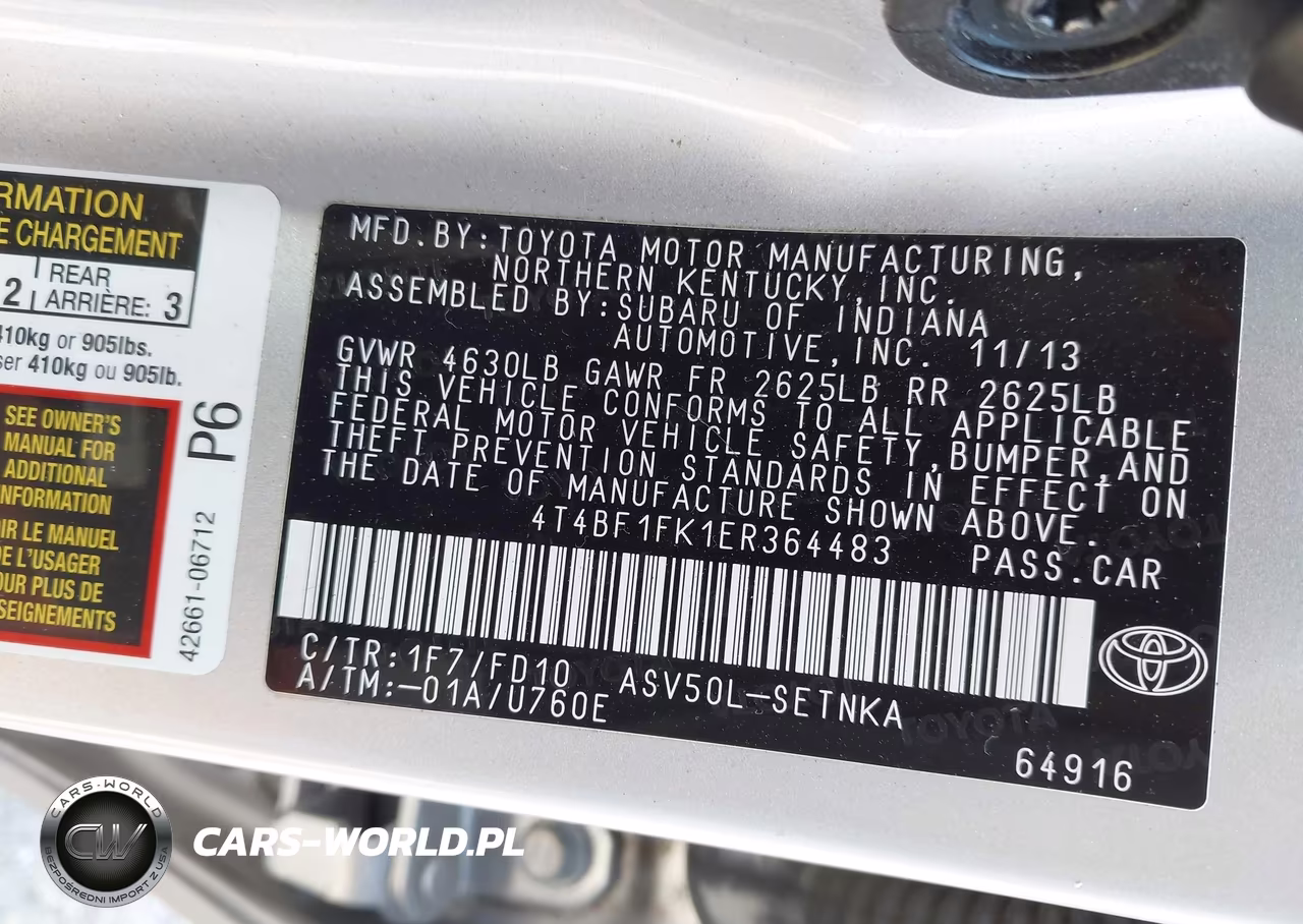 2014 Toyota Camry Le VIN:4T4BF1FK1ER364483 - 9