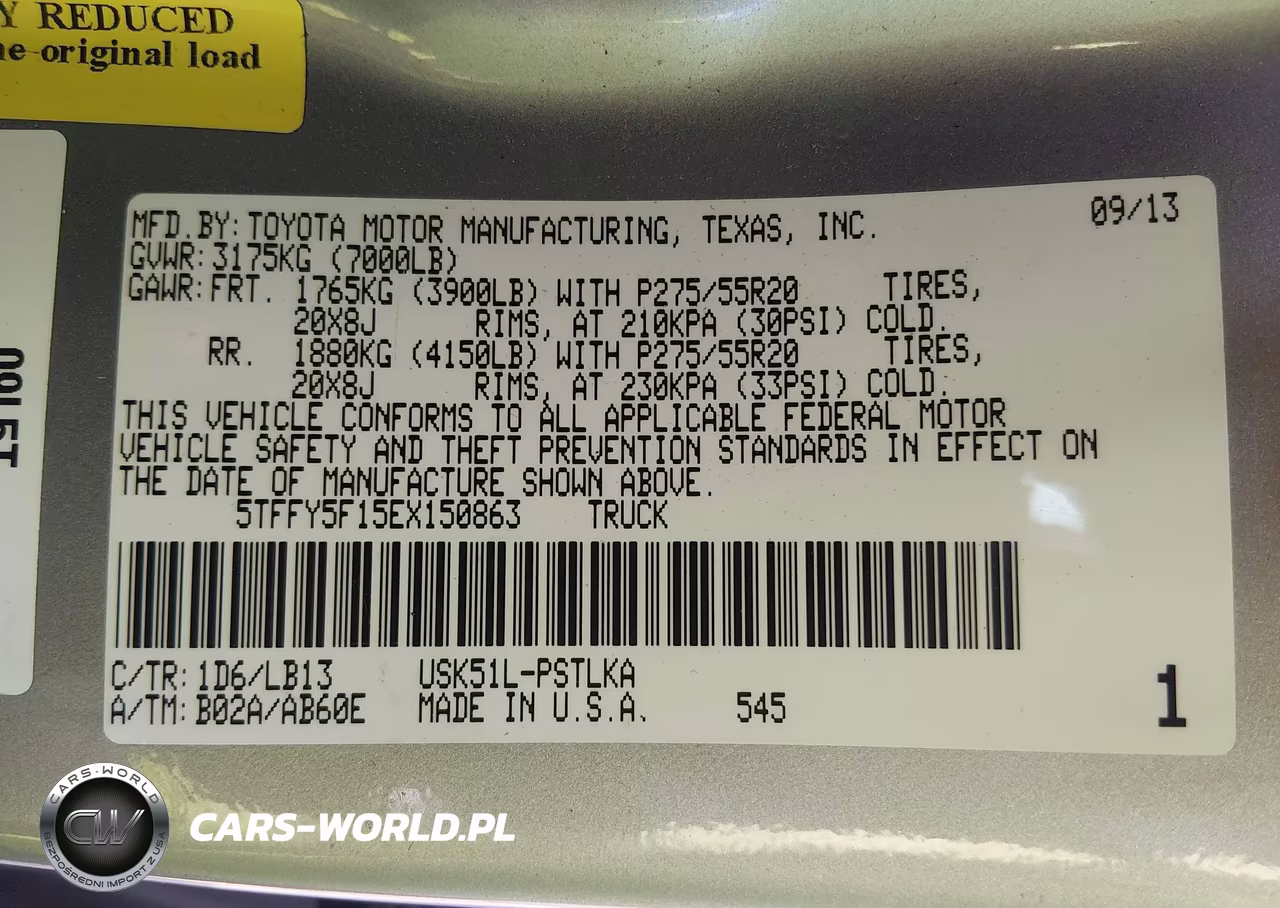 2014 Toyota Tundra Limited 5.7L V8 VIN:5TFFY5F15EX150863 - 9