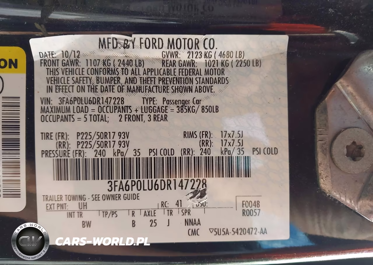 2013 Ford Fusion Hybrid Se VIN:3FA6P0LU6DR147228 - 9