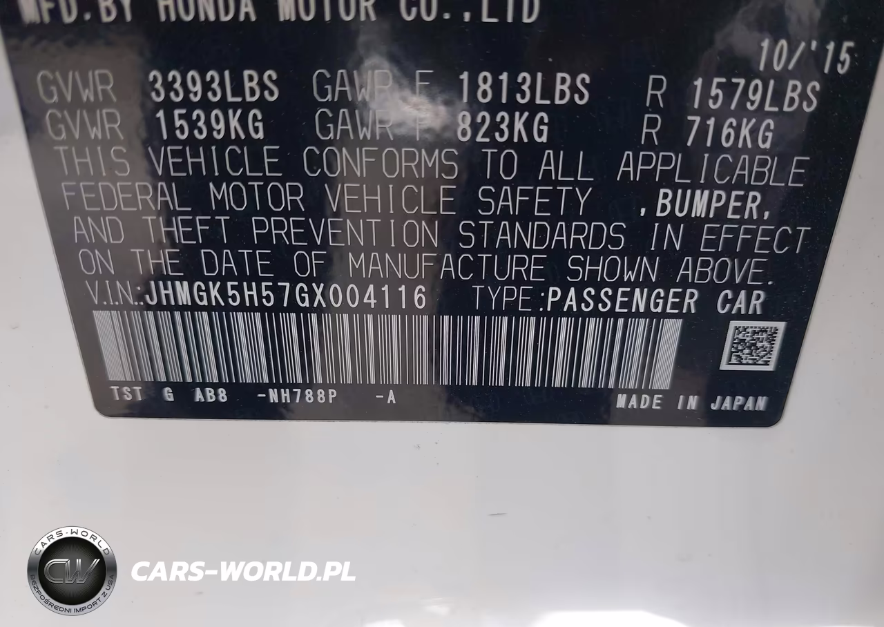 2016 Honda Fit Lx VIN:JHMGK5H57GX004116 - 9