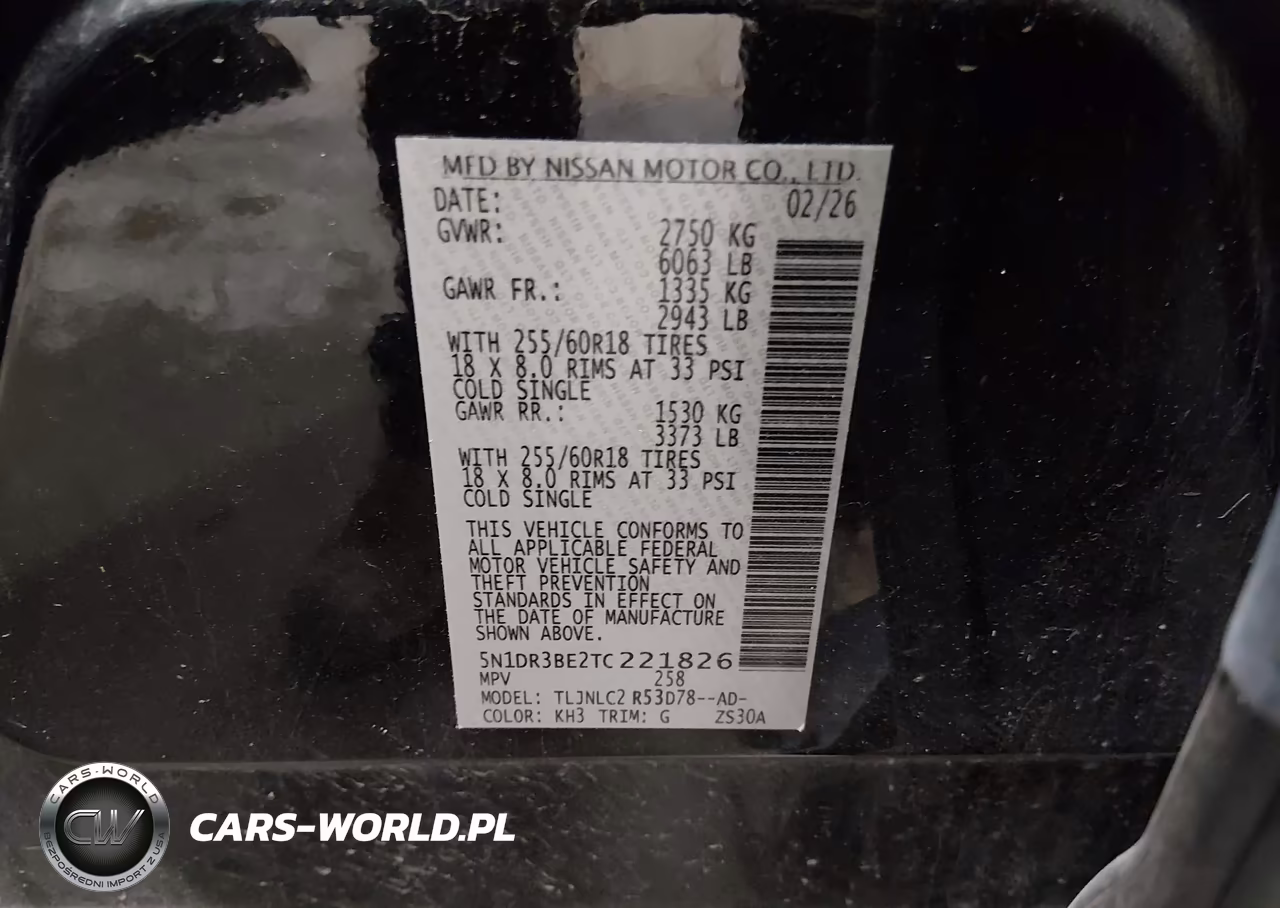2026 Nissan Pathfinder Sv VIN:5N1DR3BE2TC221826 - 9