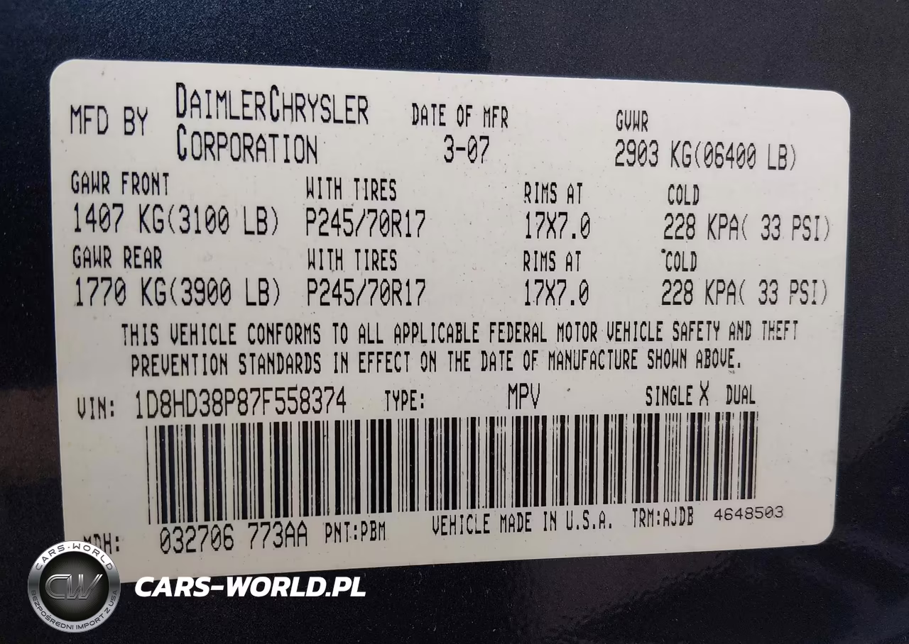 2007 Dodge Durango Sxt VIN:1D8HD38P87F558374 - 9