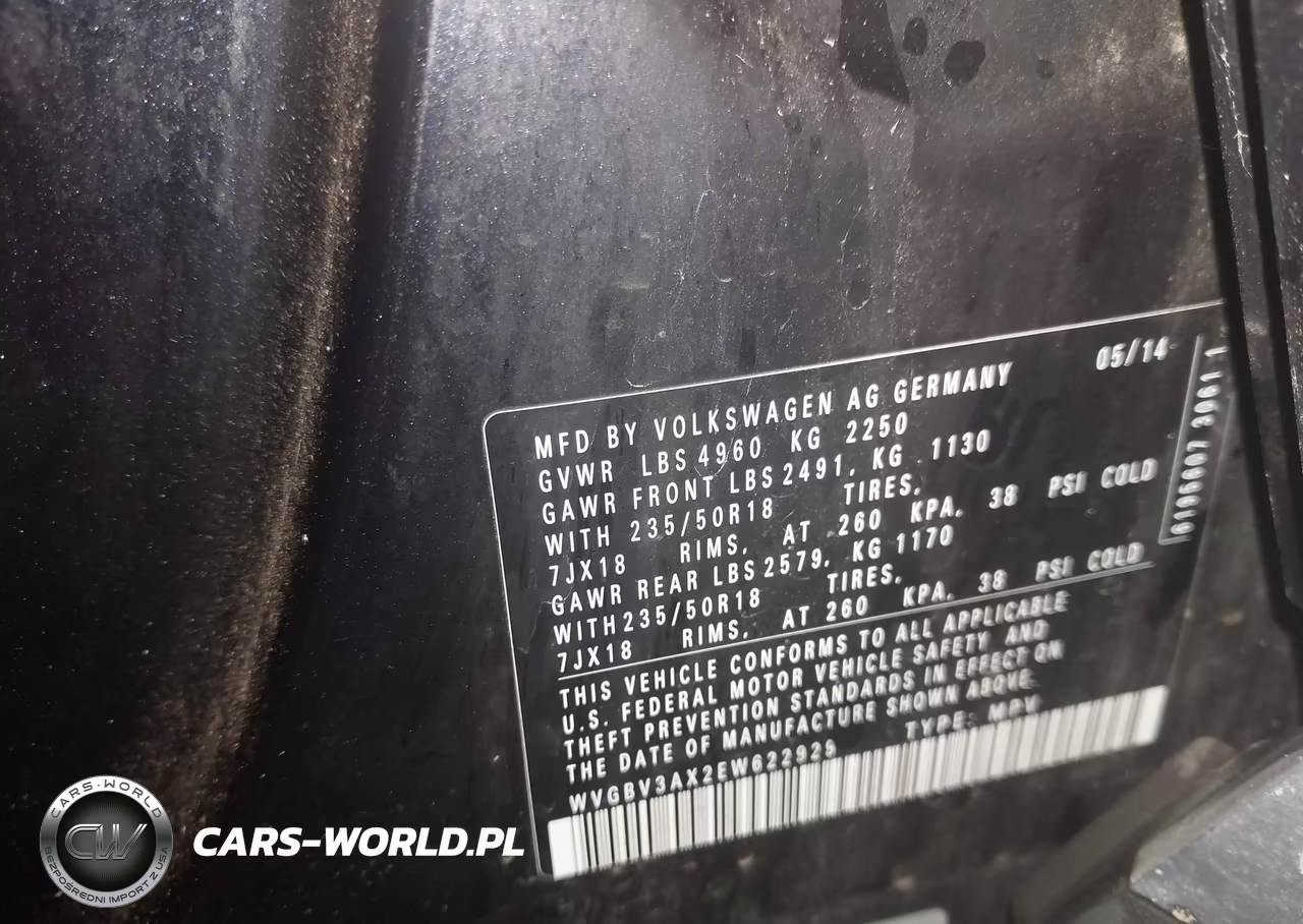 2014 Volkswagen Tiguan Sel VIN:WVGBV3AX2EW622929 - 9