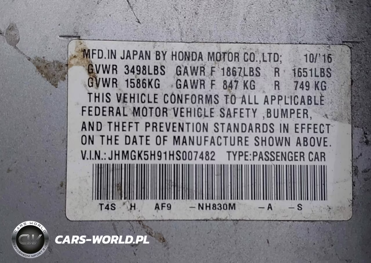 2017 Honda Fit Ex-L VIN:JHMGK5H91HS007482 - 9