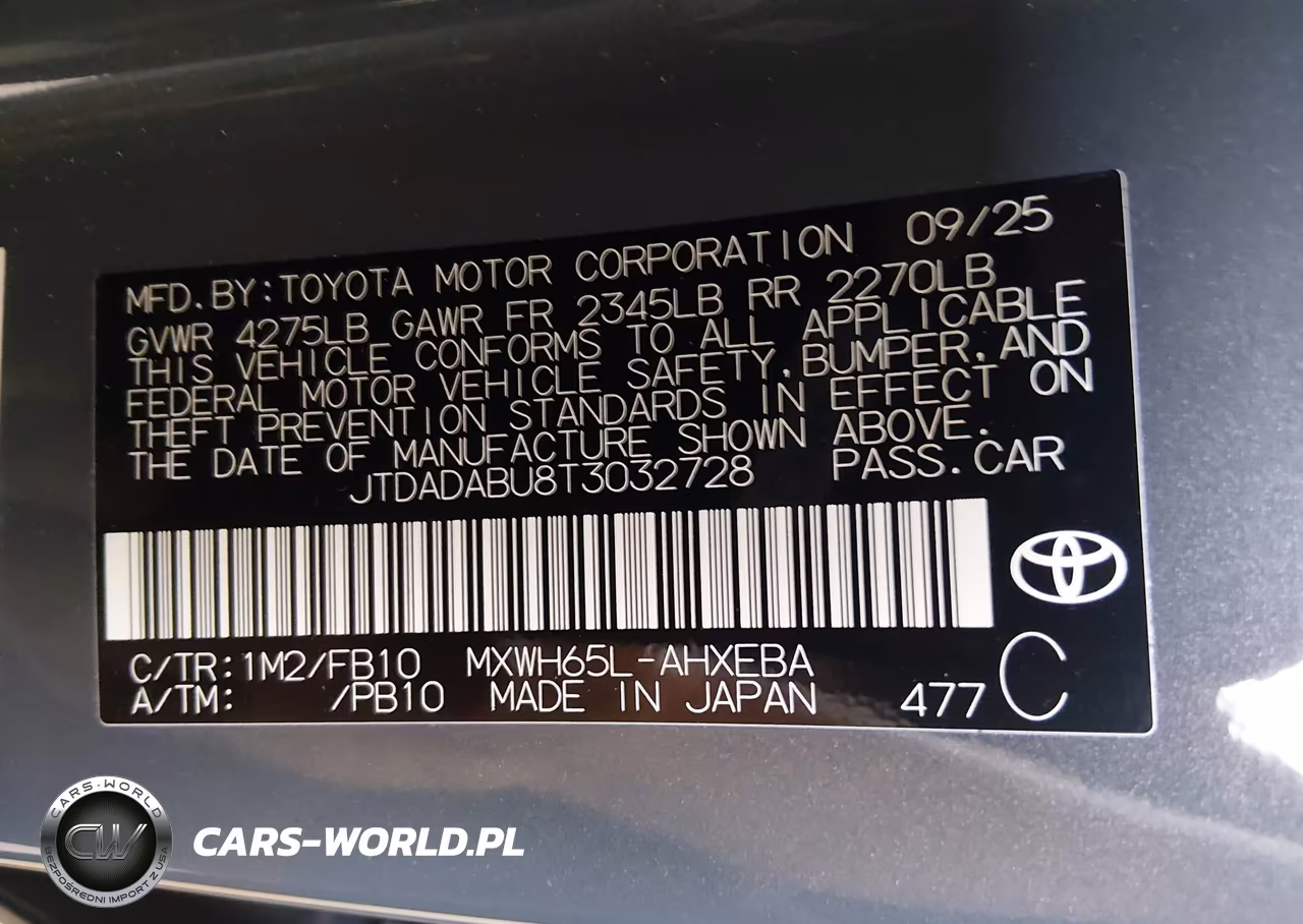 2026 Toyota Prius Le Awd-E VIN:JTDADABU8T3032728 - 9