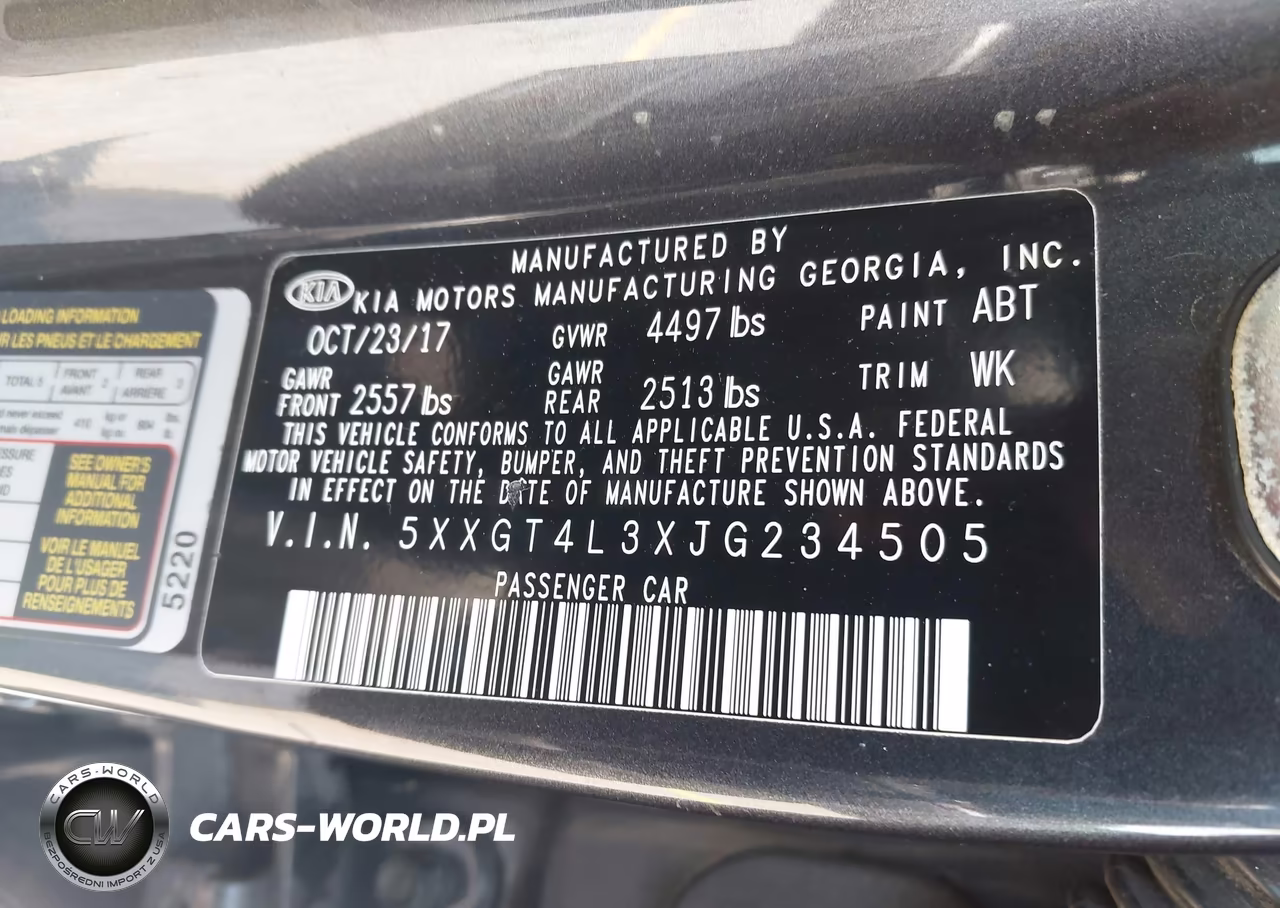 2018 Kia Optima S VIN:5XXGT4L3XJG234505 - 9