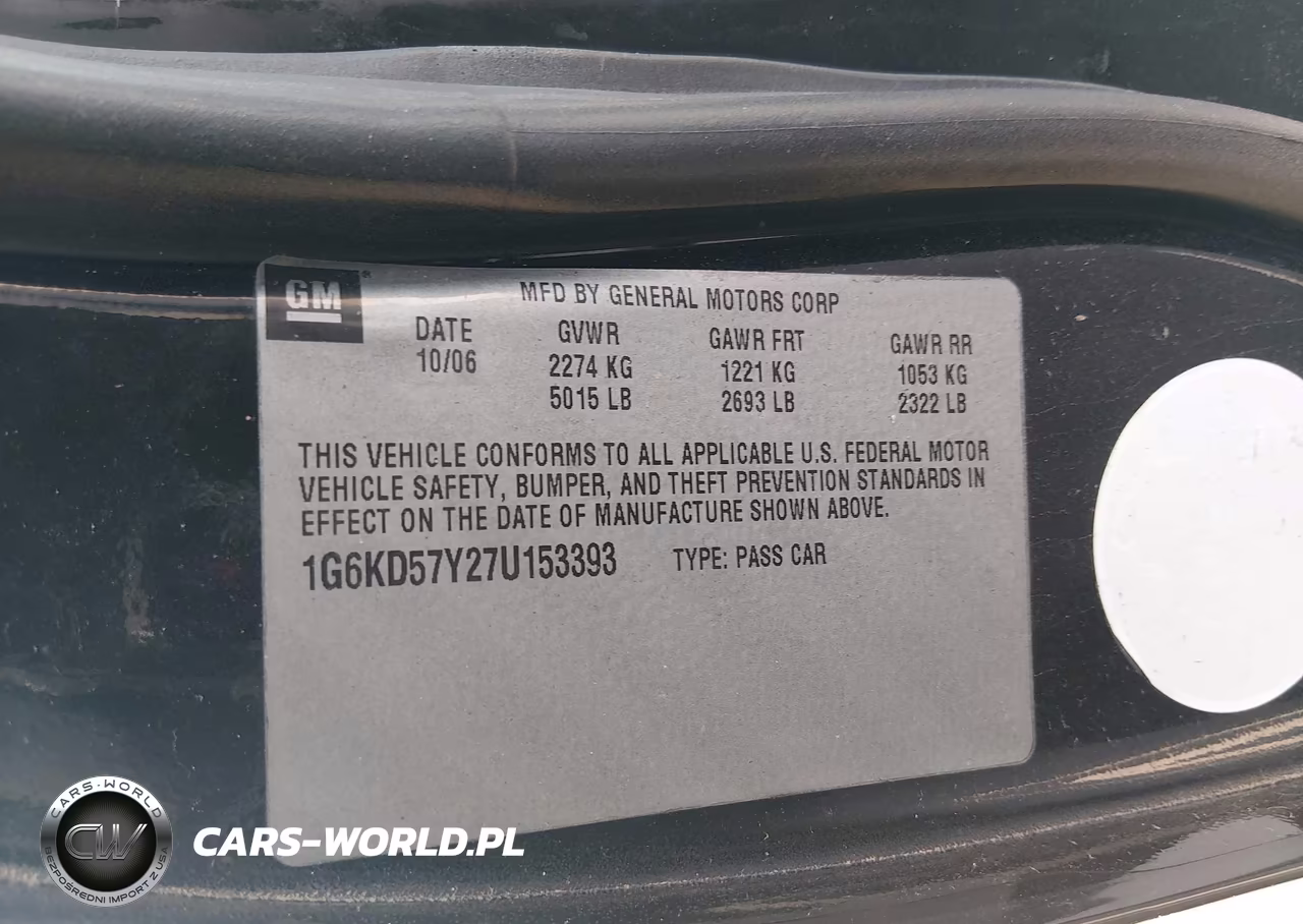 2007 Cadillac Dts Luxury I VIN:1G6KD57Y27U153393 - 9