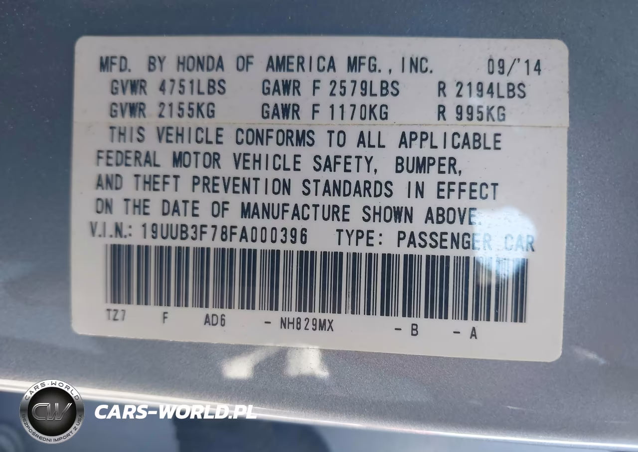 2015 Acura Tlx V6 Advance VIN:19UUB3F78FA000396 - 9