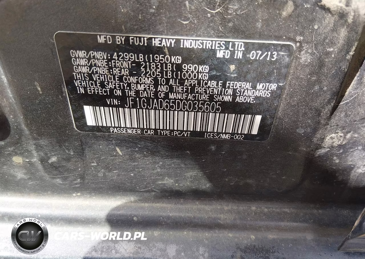 2013 Subaru Impreza 2.0I Premium VIN:JF1GJAD65DG035605 - 9