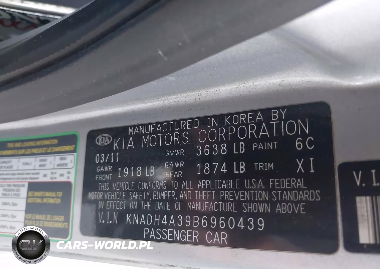 2011 Kia Rio Lx VIN:KNADH4A39B6960439 - 9