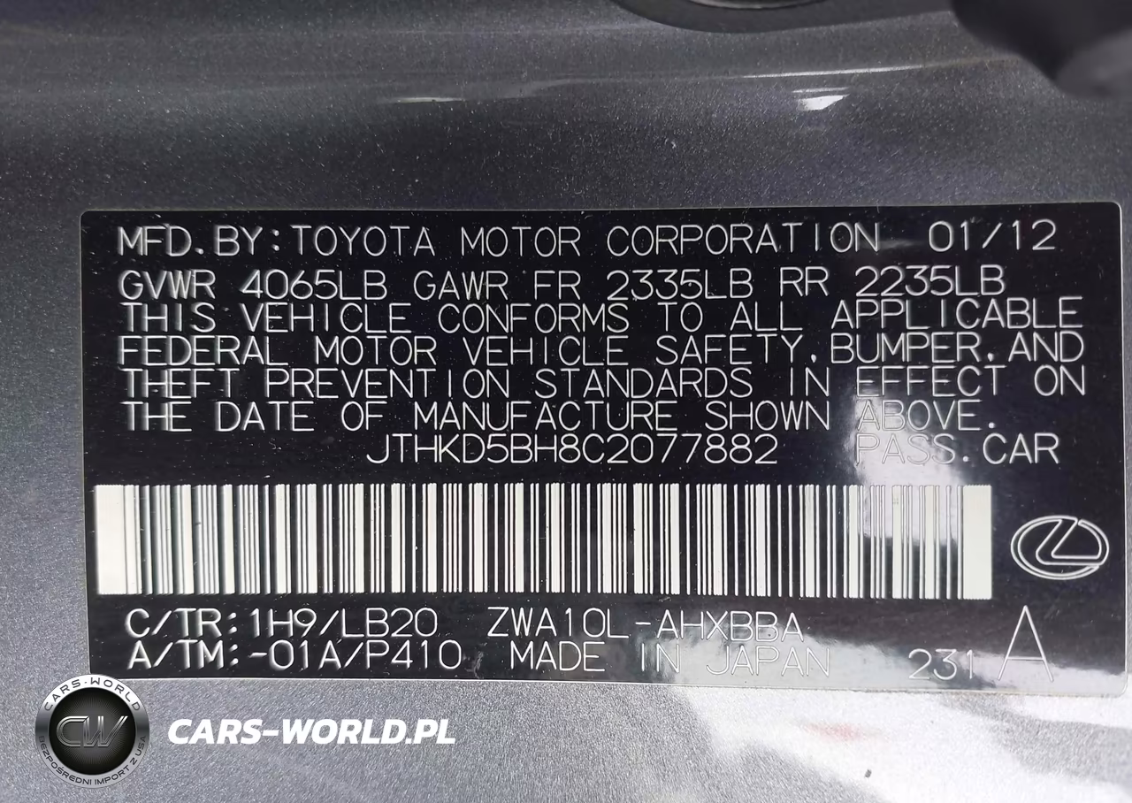 2012 Lexus Ct 200H Premium VIN:JTHKD5BH8C2077882 - 9