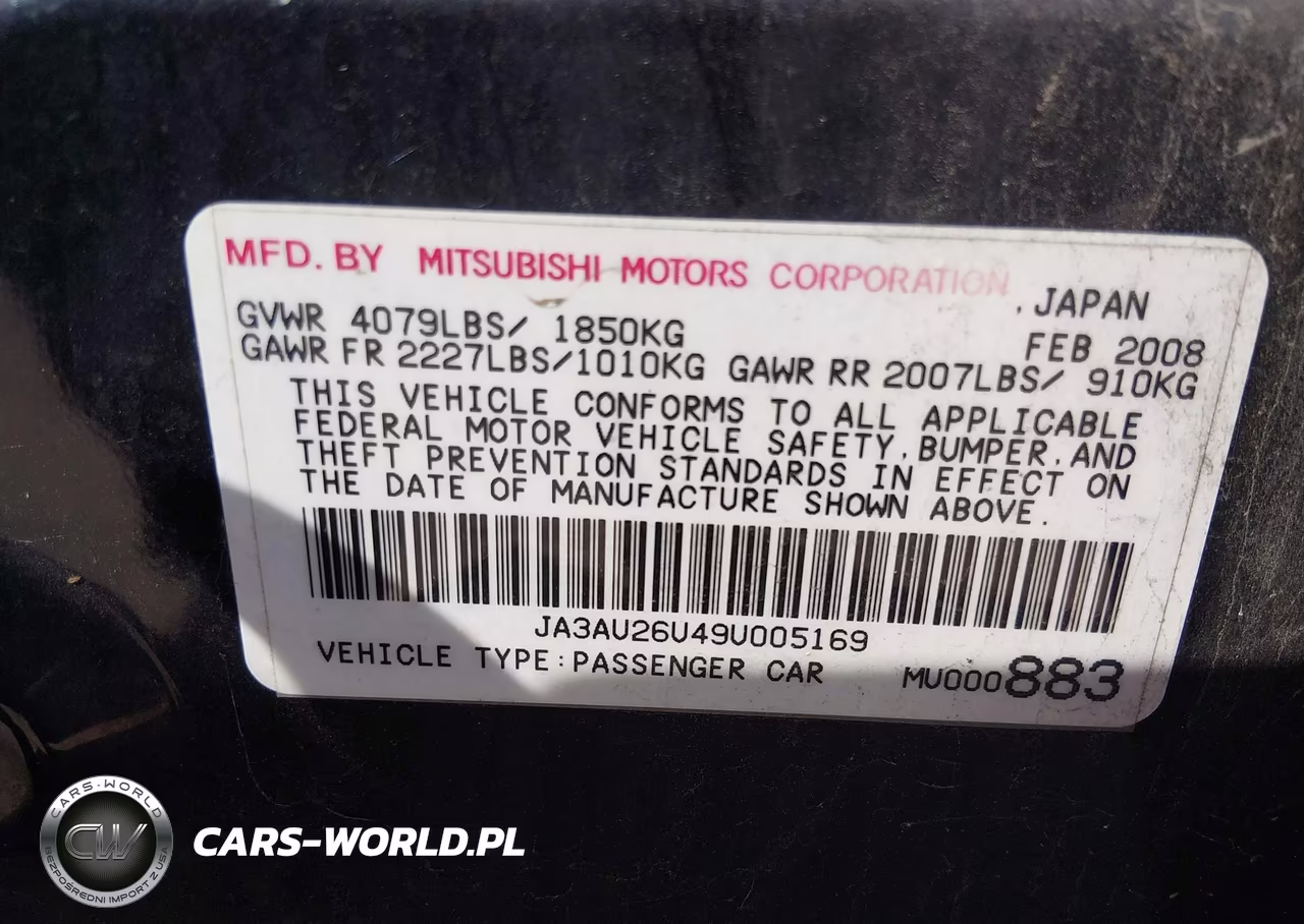 2009 Mitsubishi Lancer Es-Es-Sport VIN:JA3AU26U49U005169 - 8