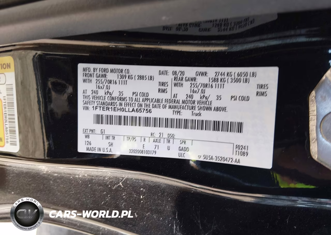 2020 Ford Ranger Xl VIN:1FTER1EH0LLA65756 - 9
