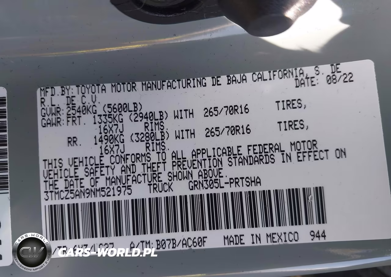 2022 Toyota Tacoma Trd Off Road VIN:3TMCZ5AN9NM521975 - 9