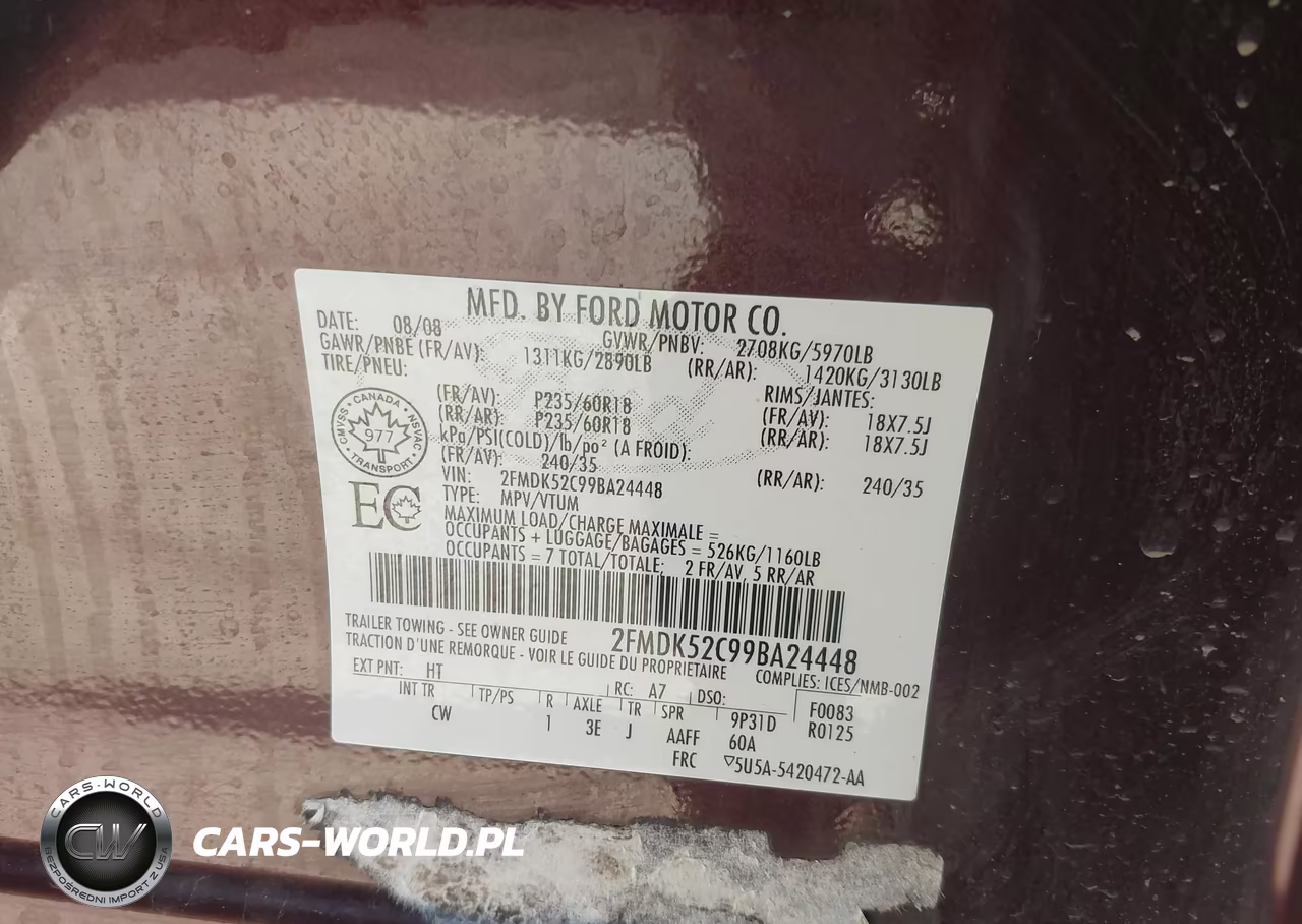 2009 Ford Flex Sel VIN:2FMDK52C99BA24448 - 9