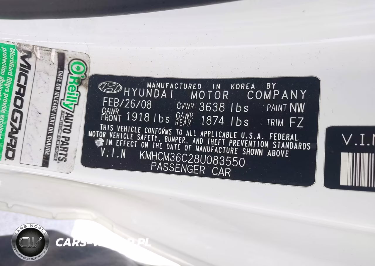 2008 Hyundai Accent Gs VIN:KMHCM36C28U083550 - 9