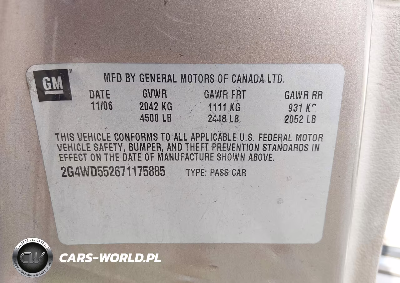 2007 Buick Lacrosse Cxl VIN:2G4WD552671175885 - 9