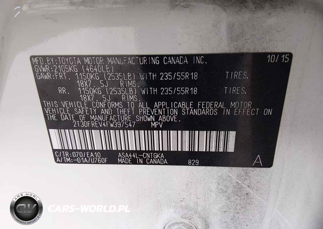 2015 Toyota Rav4 Limited VIN:2T3DFREV4FW397547 - 9