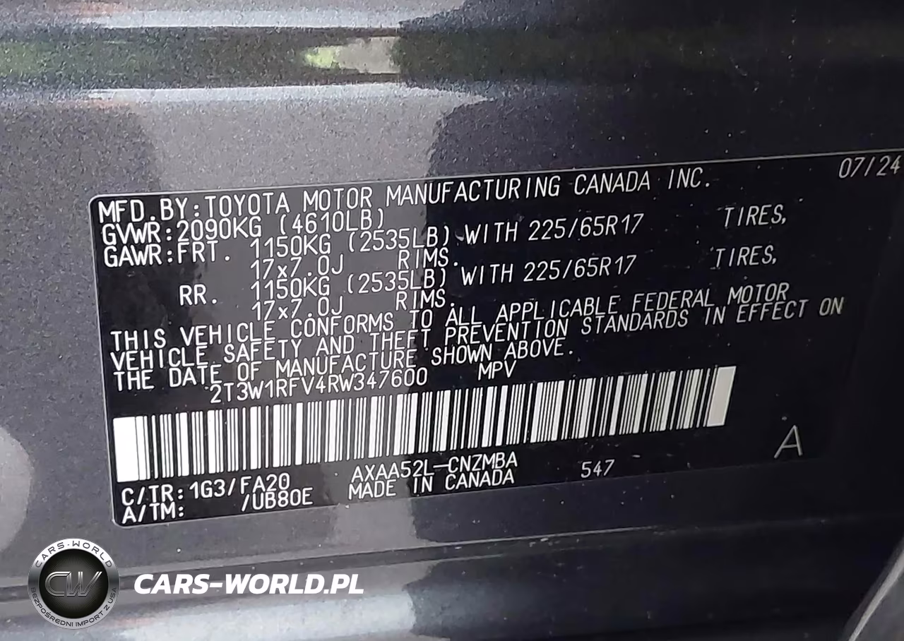 2024 Toyota Rav4 Xle VIN:2T3W1RFV4RW347600 - 9