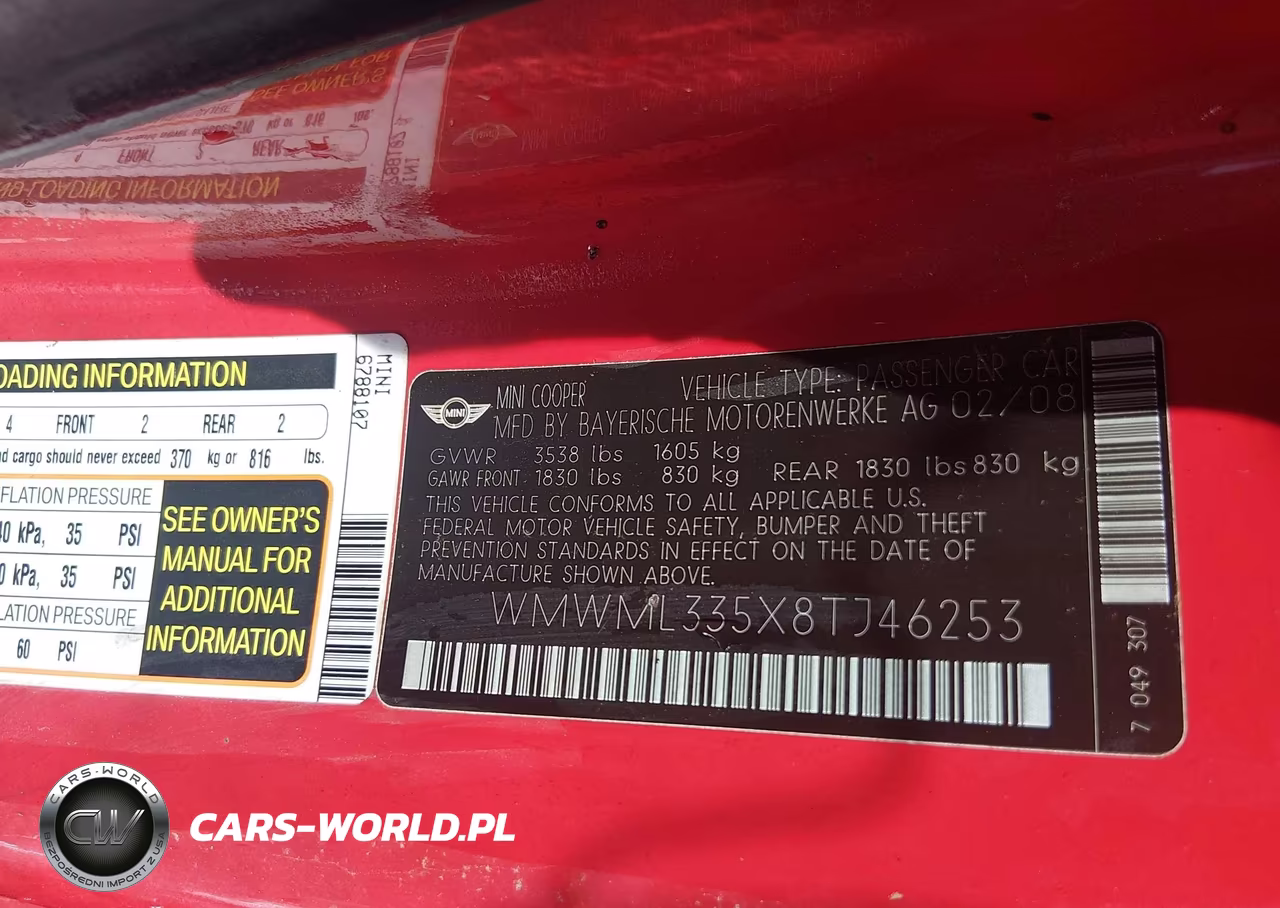 2008 Mini Cooper Clubman VIN:WMWML335X8TJ46253 - 9