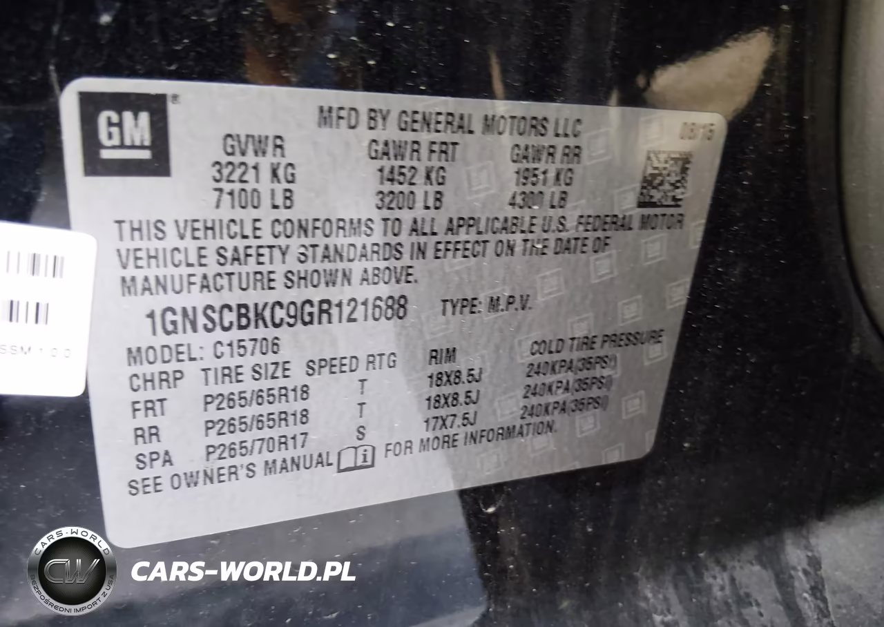 2016 Chevrolet Tahoe Lt VIN:1GNSCBKC9GR121688 - 9