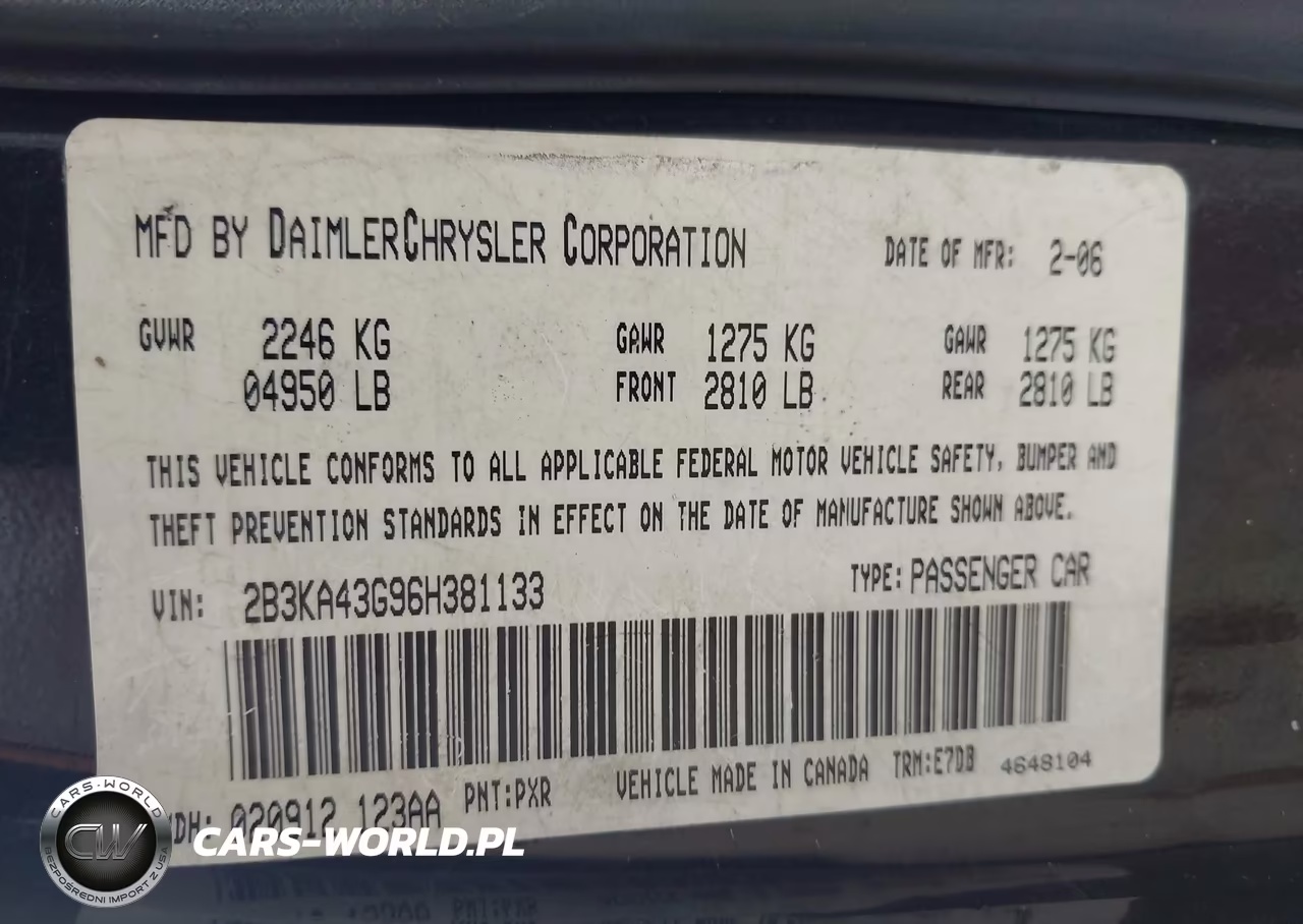 2006 Dodge Charger VIN:2B3KA43G96H381133 - 9