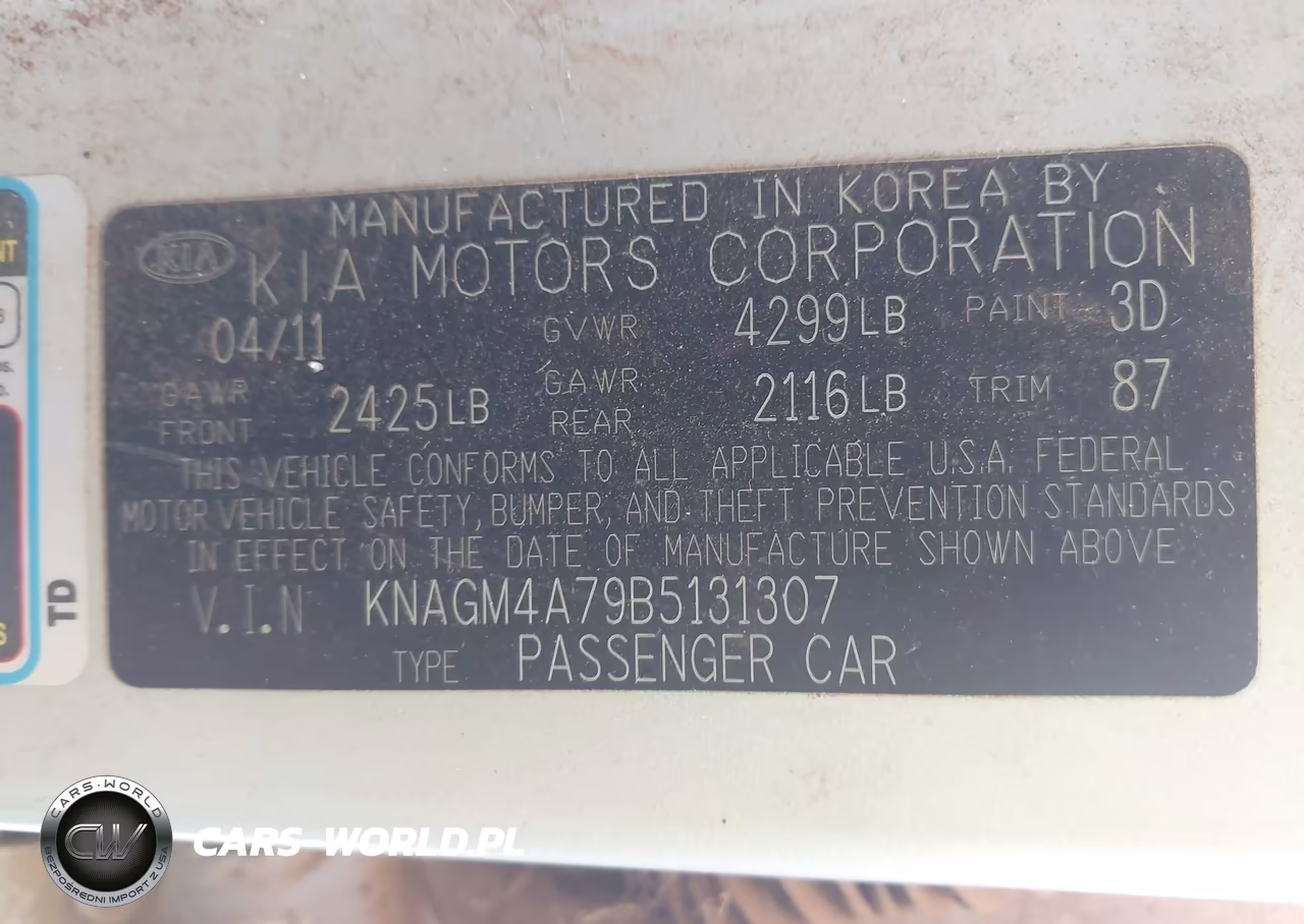 2011 Kia Optima Lx VIN:KNAGM4A79B5131307 - 9
