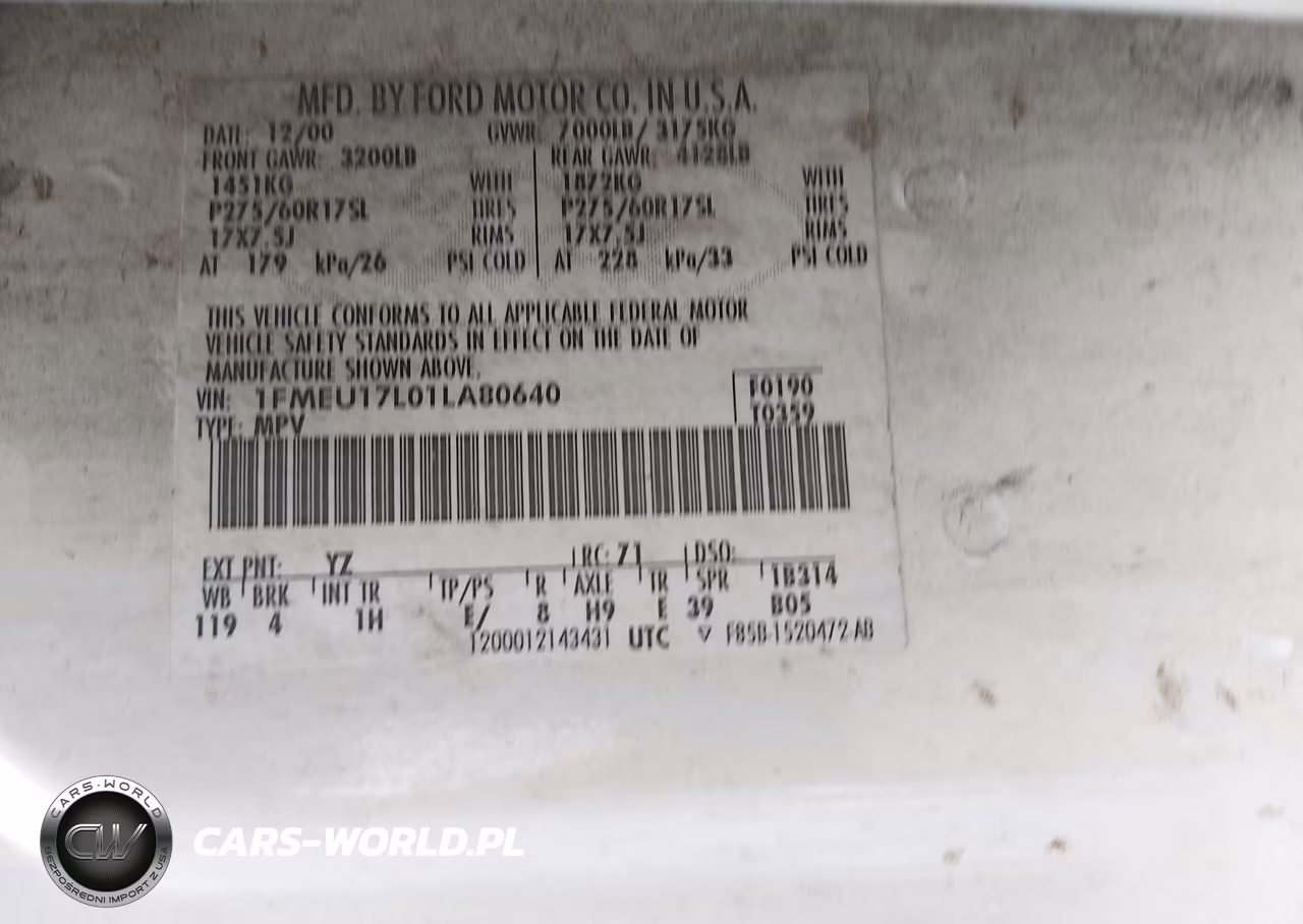2001 Ford Expedition Eddie Bauer VIN:1FMEU17L01LA80640 - 9
