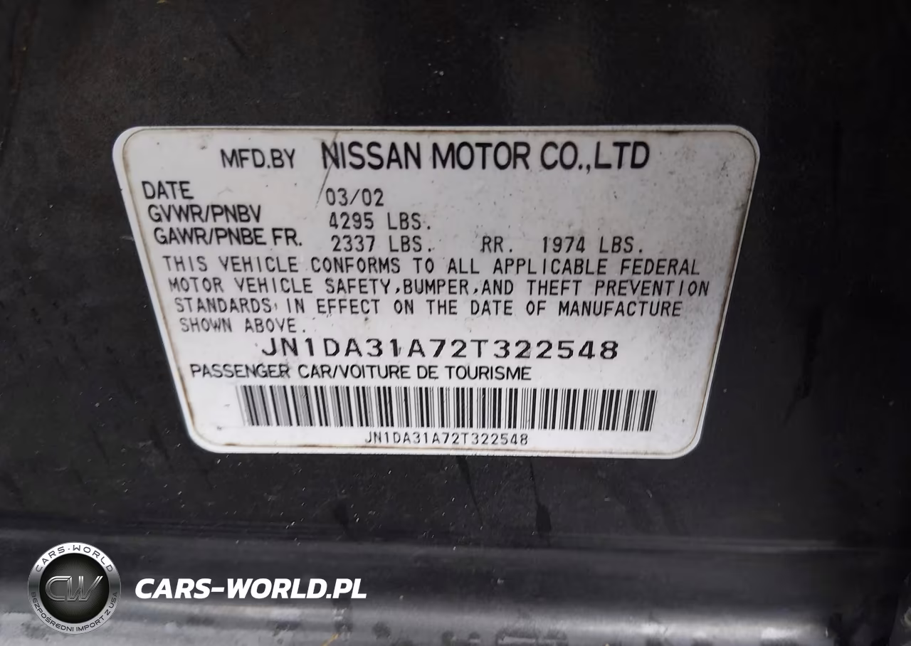 2002 Nissan Maxima Gle VIN:JN1DA31A72T322548 - 9