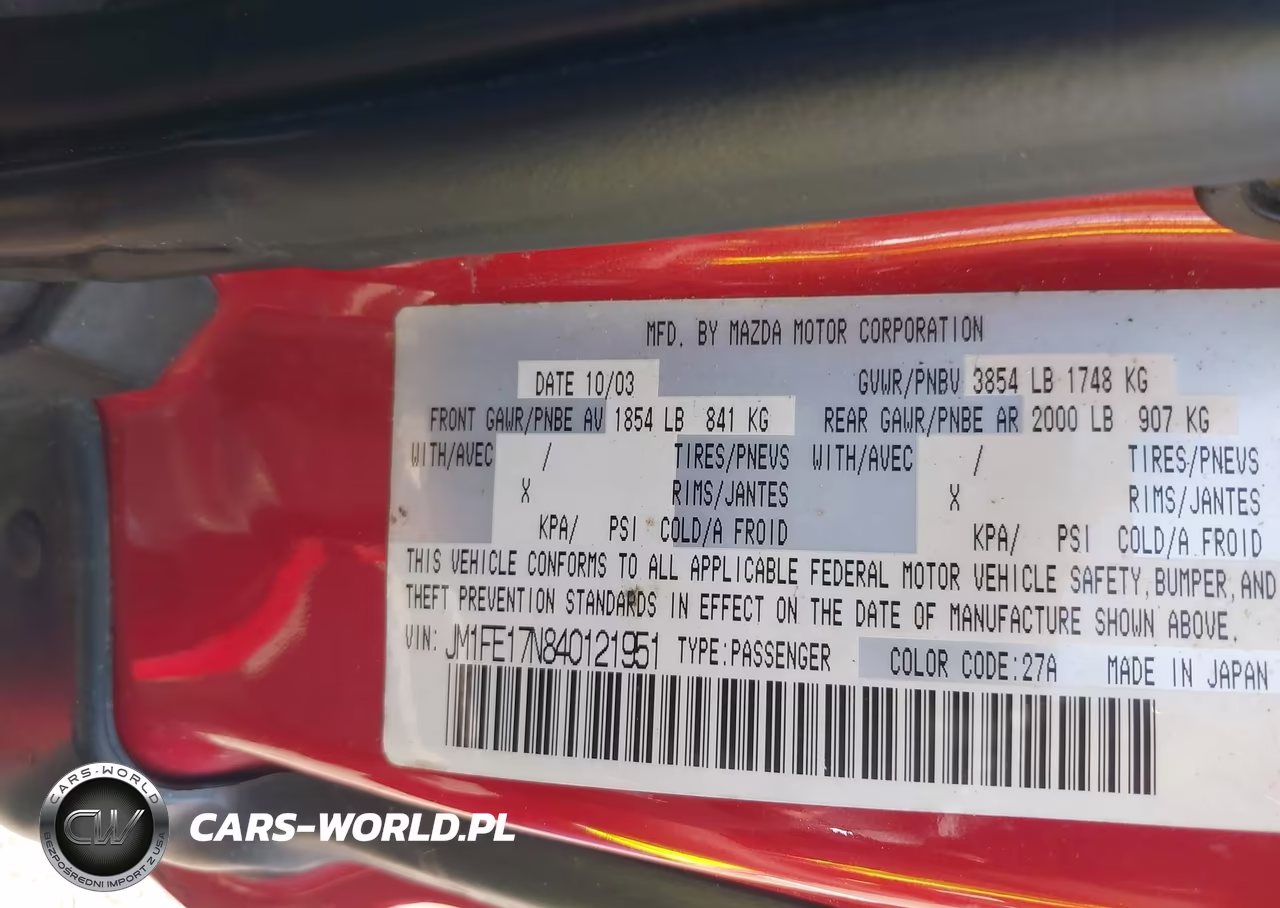 2004 Mazda Rx-8 Sport Automatic VIN:JM1FE17N840121951 - 9