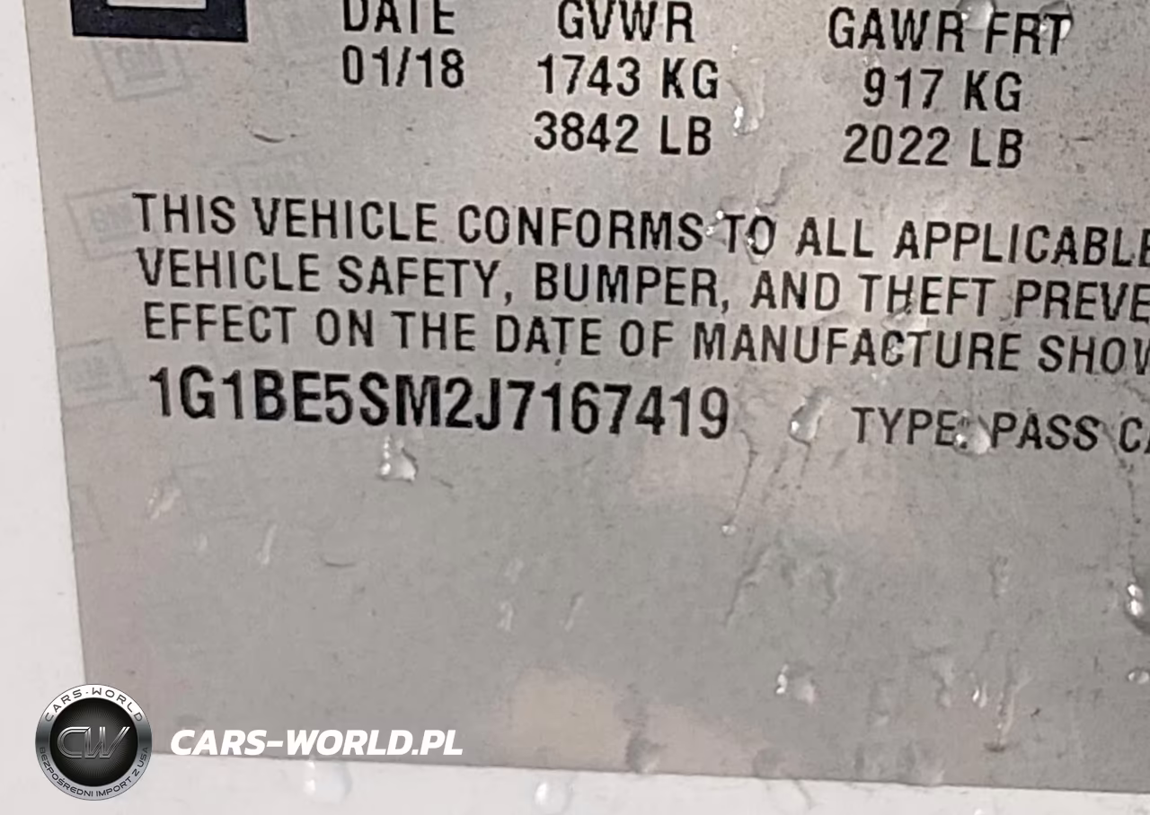 2018 Chevrolet Cruze Lt Auto VIN:1G1BE5SM2J7167419 - 9