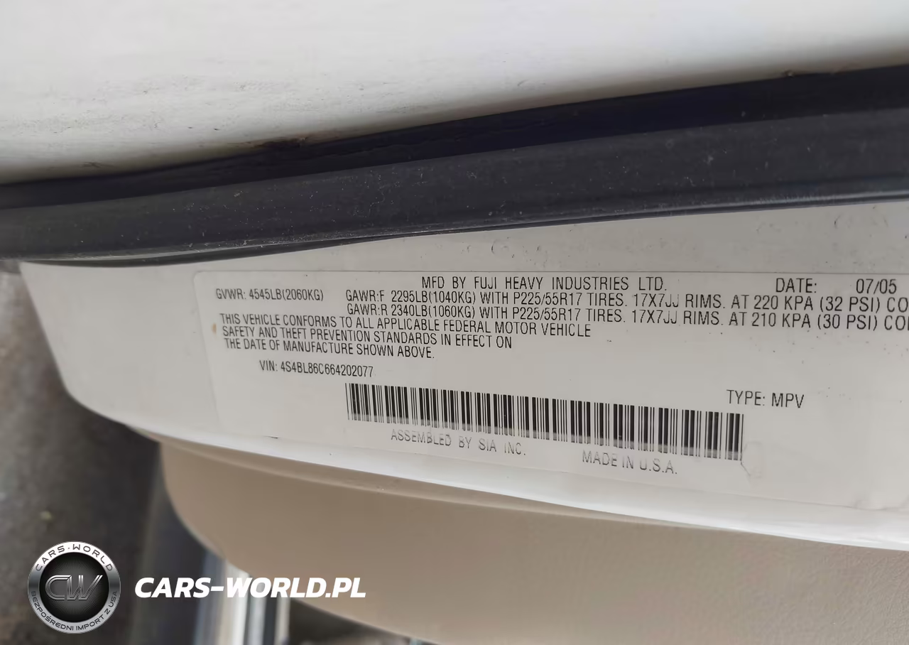 2006 Subaru Outback 3.0R L.l. Bean Edition VIN:4S4BL86C664202077 - 9