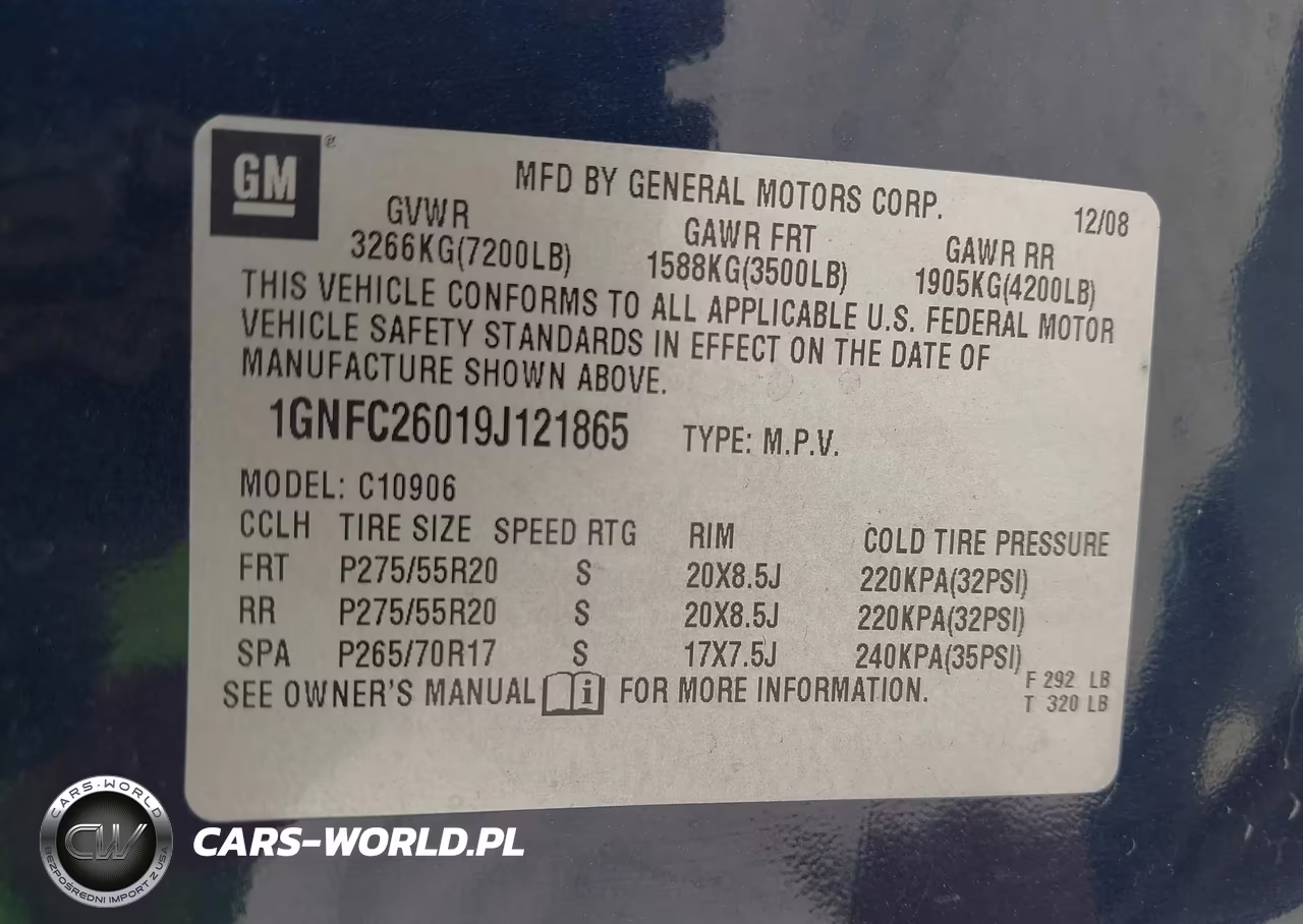 2009 Chevrolet Suburban 1500 Lt2 VIN:1GNFC26019J121865 - 9
