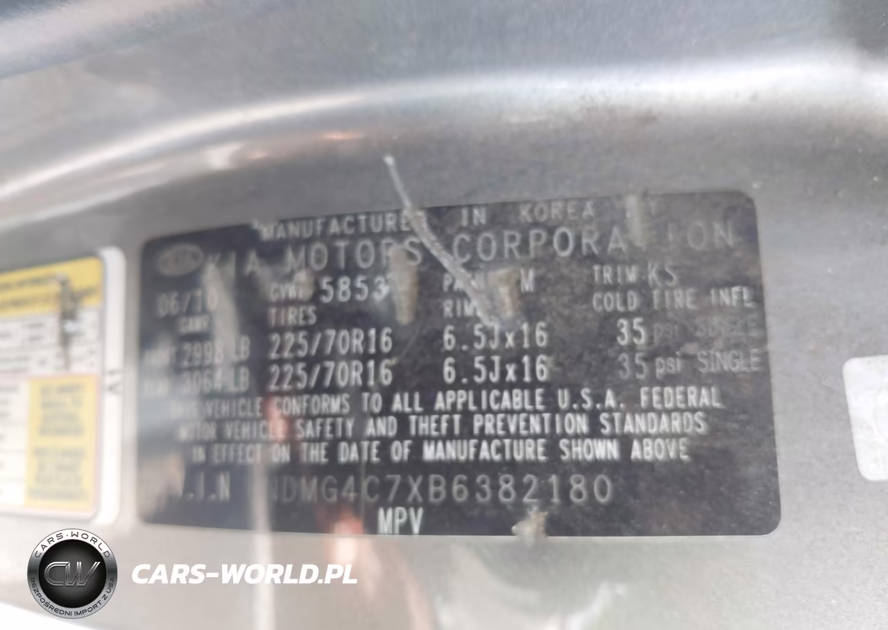 2011 Kia Sedona Lx VIN:KNDMG4C7XB6382180 - 9