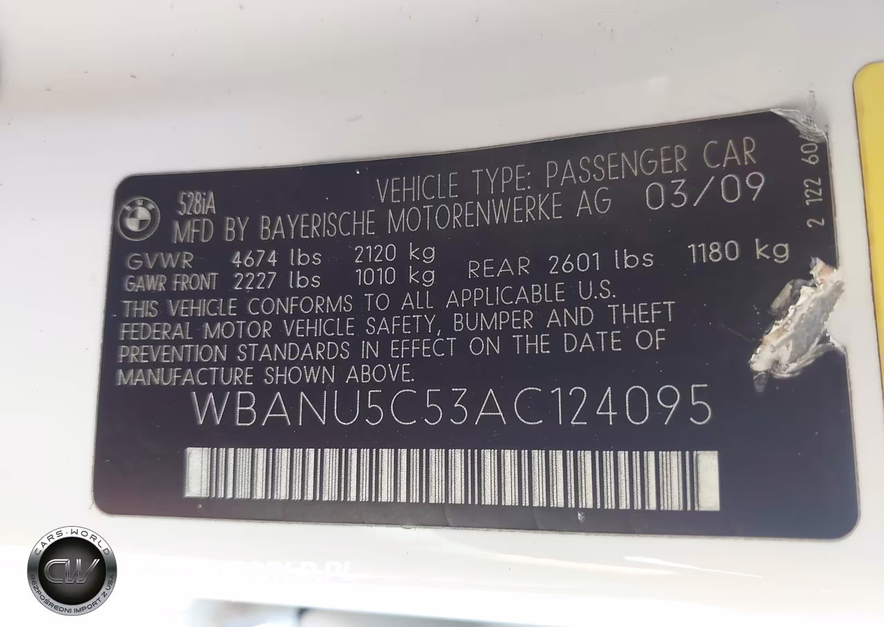 2010 BMW 528I VIN:WBANU5C53AC124095 - 9