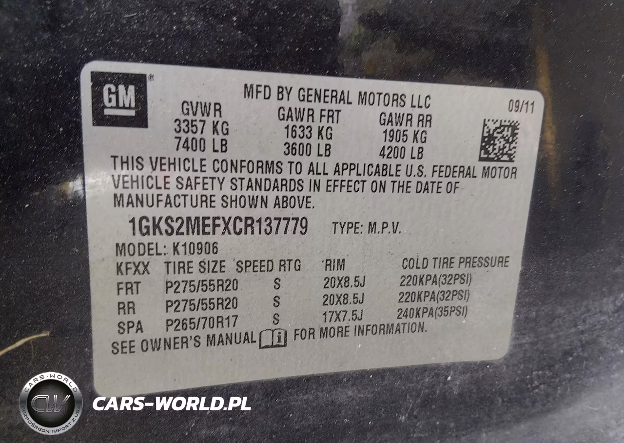 2012 GMC Yukon Xl 1500 Denali VIN:1GKS2MEFXCR137779 - 9