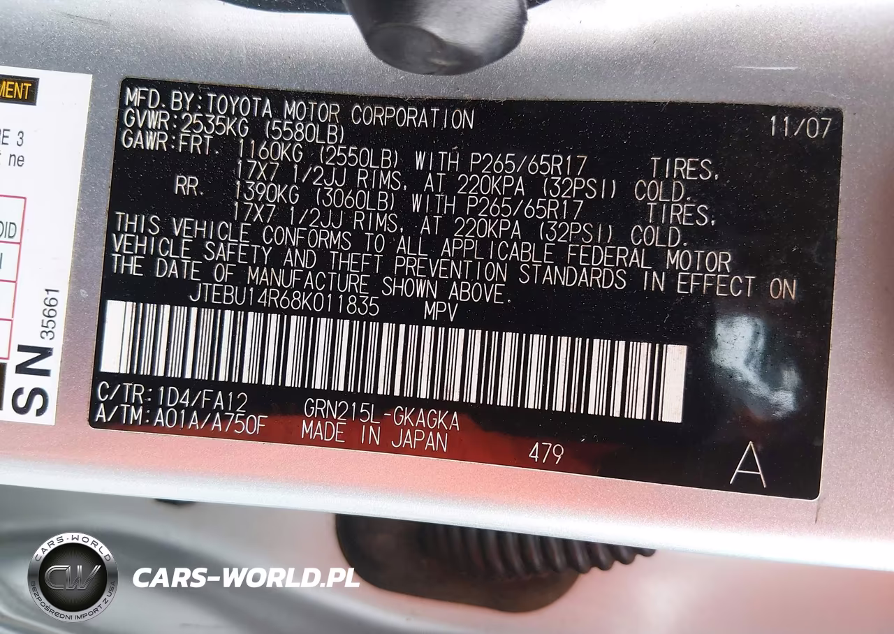 2008 Toyota 4Runner Sr5 V6 VIN:JTEBU14R68K011835 - 9