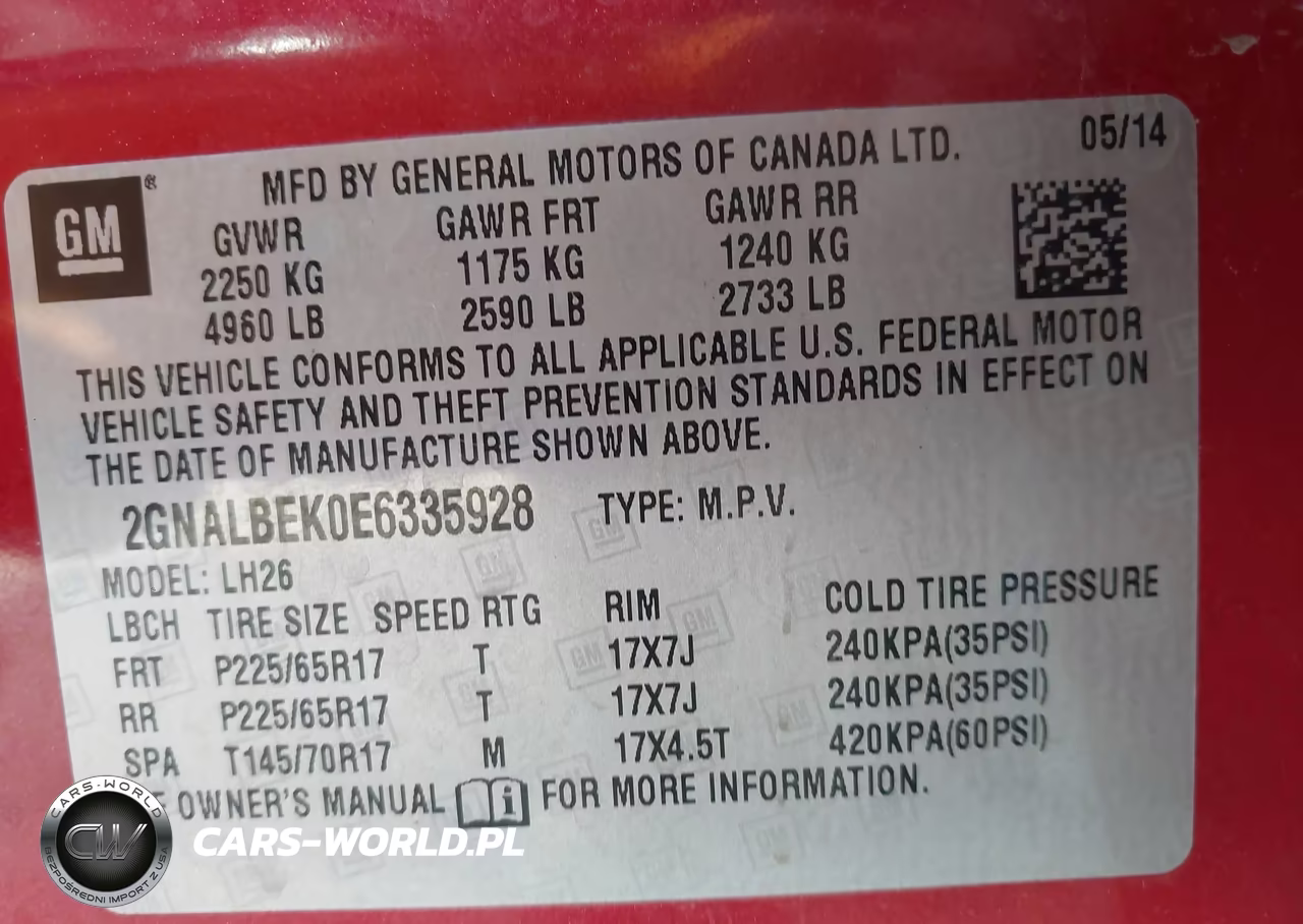 2014 Chevrolet Equinox 1Lt VIN:2GNALBEK0E6335928 - 9