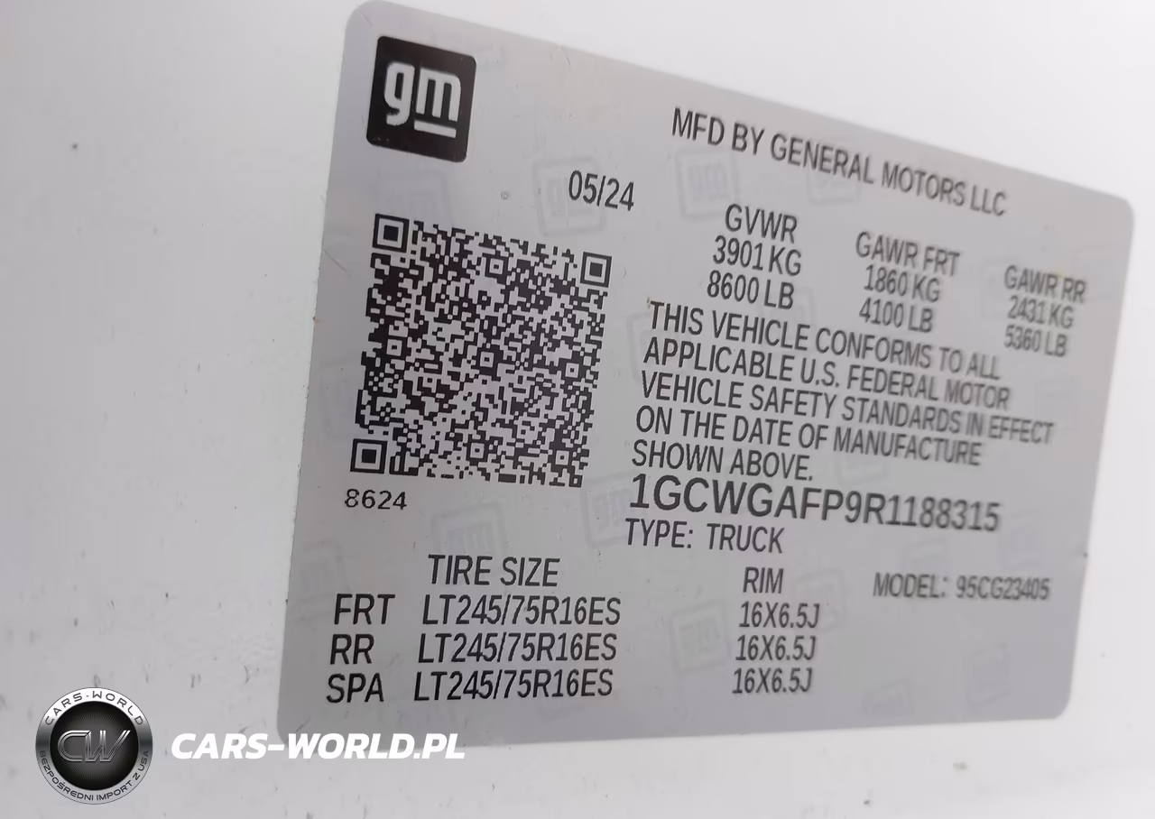 2024 Chevrolet Express Cargo Rwd 2500 Regular Wheelbase Wt VIN:1GCWGAFP9R1188315 - 9