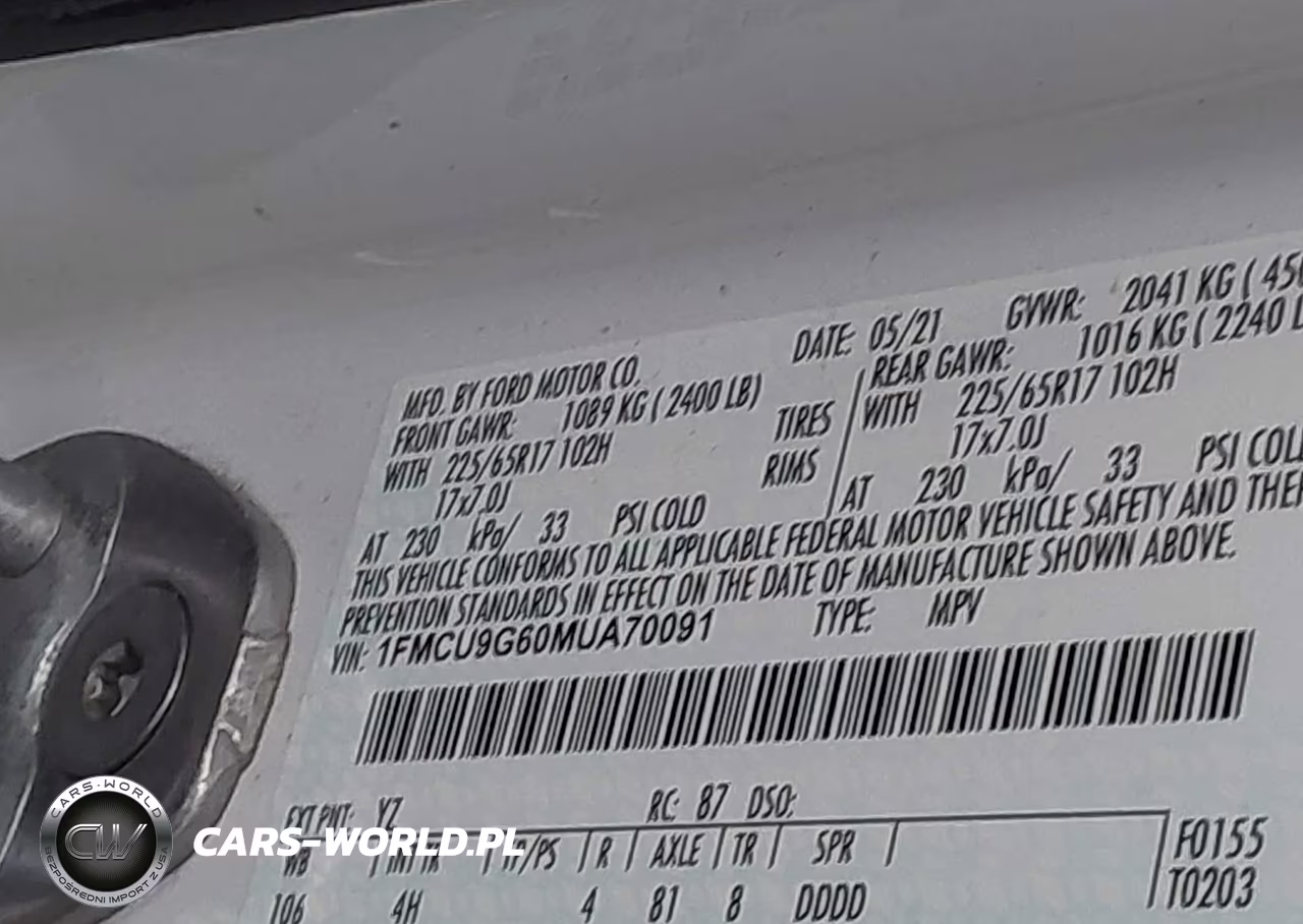 2021 Ford Escape Se VIN:1FMCU9G60MUA70091 - 8