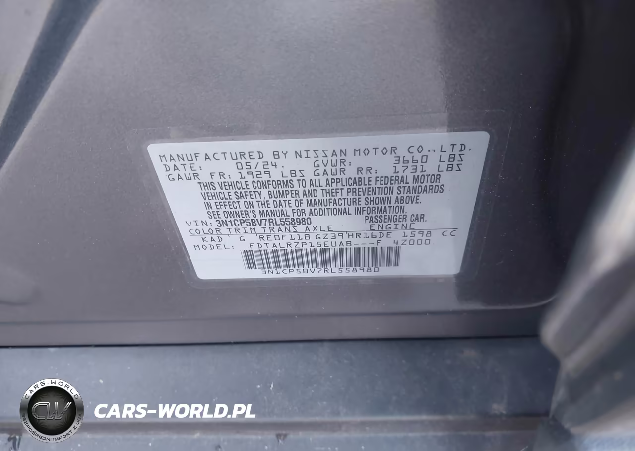 2024 Nissan Kicks S Xtronic Cvt VIN:3N1CP5BV7RL558980 - 9