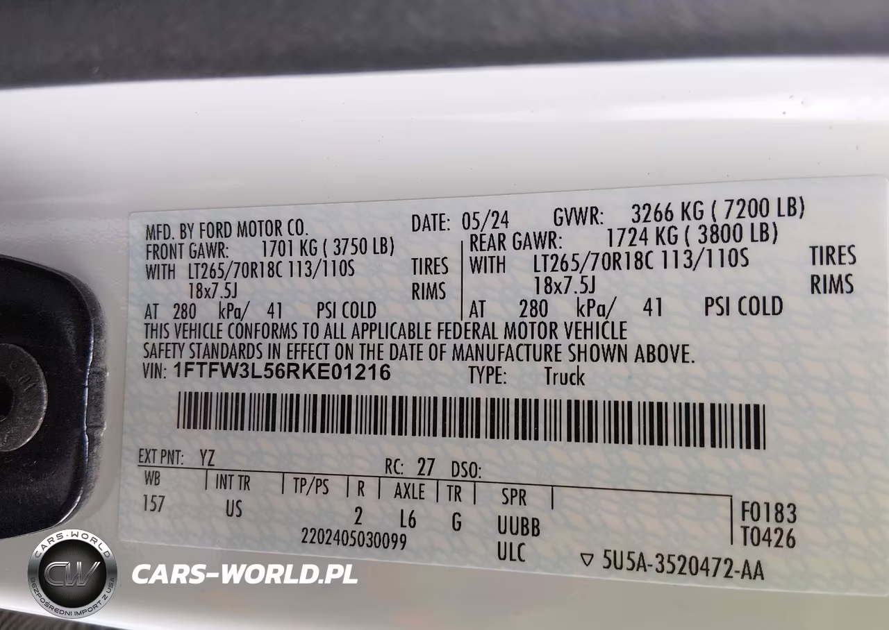 2024 Ford F-150 Xlt VIN:1FTFW3L56RKE01216 - 9
