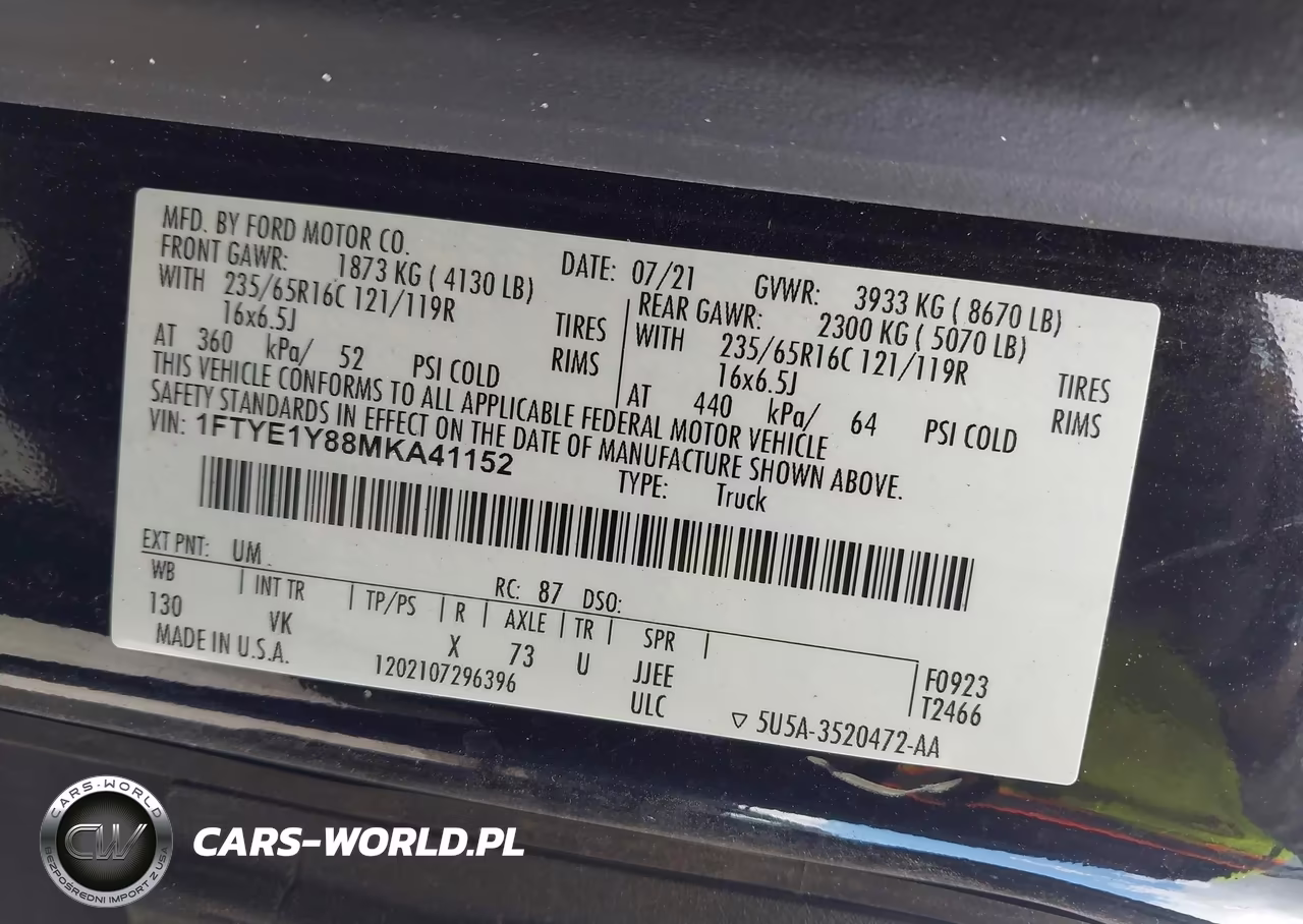 2021 Ford Transit-150 VIN:1FTYE1Y88MKA41152 - 9